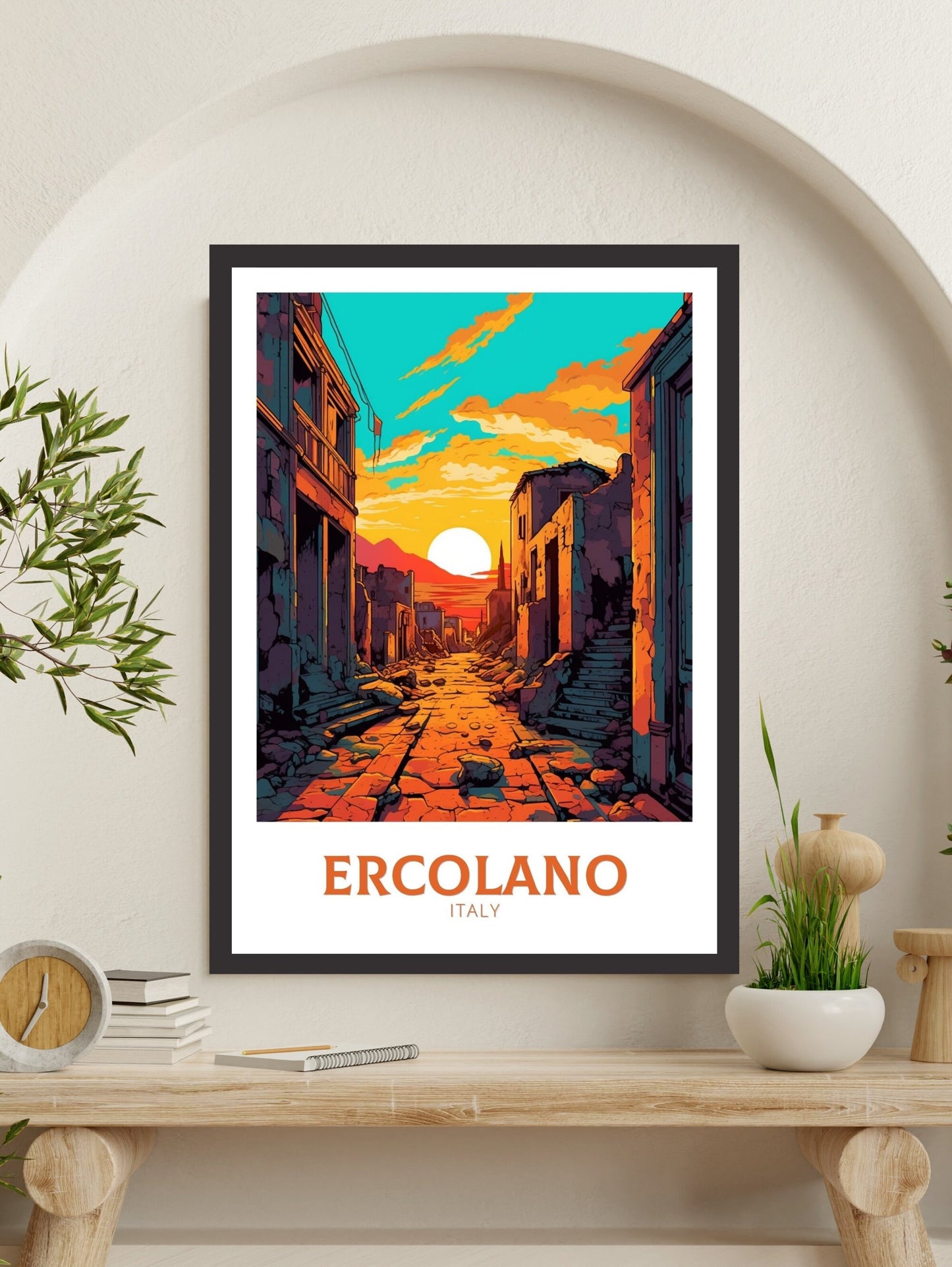 Ercolano Travel Print | Ercolano Travel Poster | Ercolano Illustration | Ercolano Wall Art | Italy Poster | Ercolano Italy Décor | ID 488