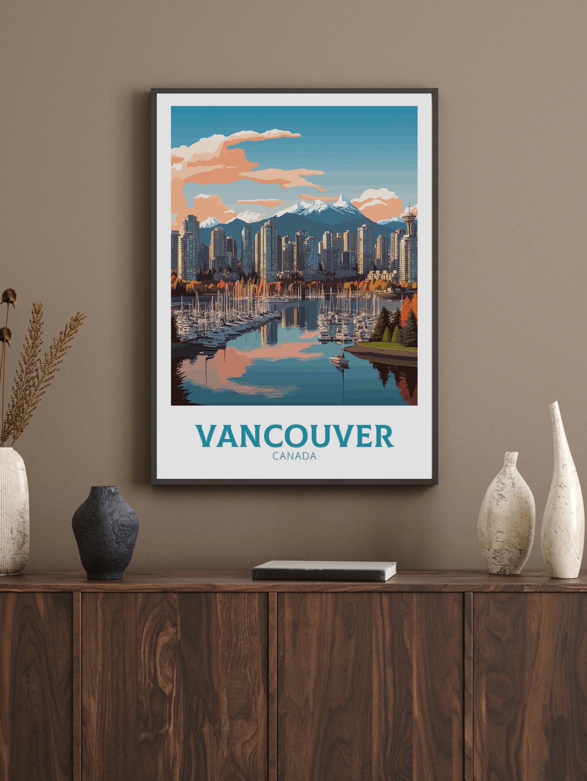 Vancouver Poster | Vancouver Travel Print | Illustration | Vancouver Art | Vancouver Wall Art | City Landscape | Canada Print | ID 393