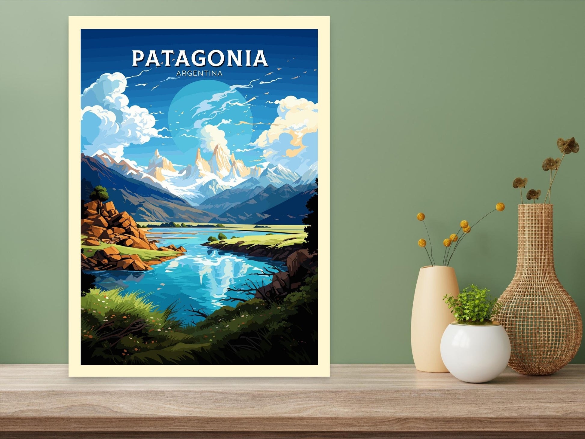 Patagonia Travel Print | Patagonia Poster | Patagonia Design | Patagonia Wall Art | Patagonia Painting | Argentina Poster | ID 493
