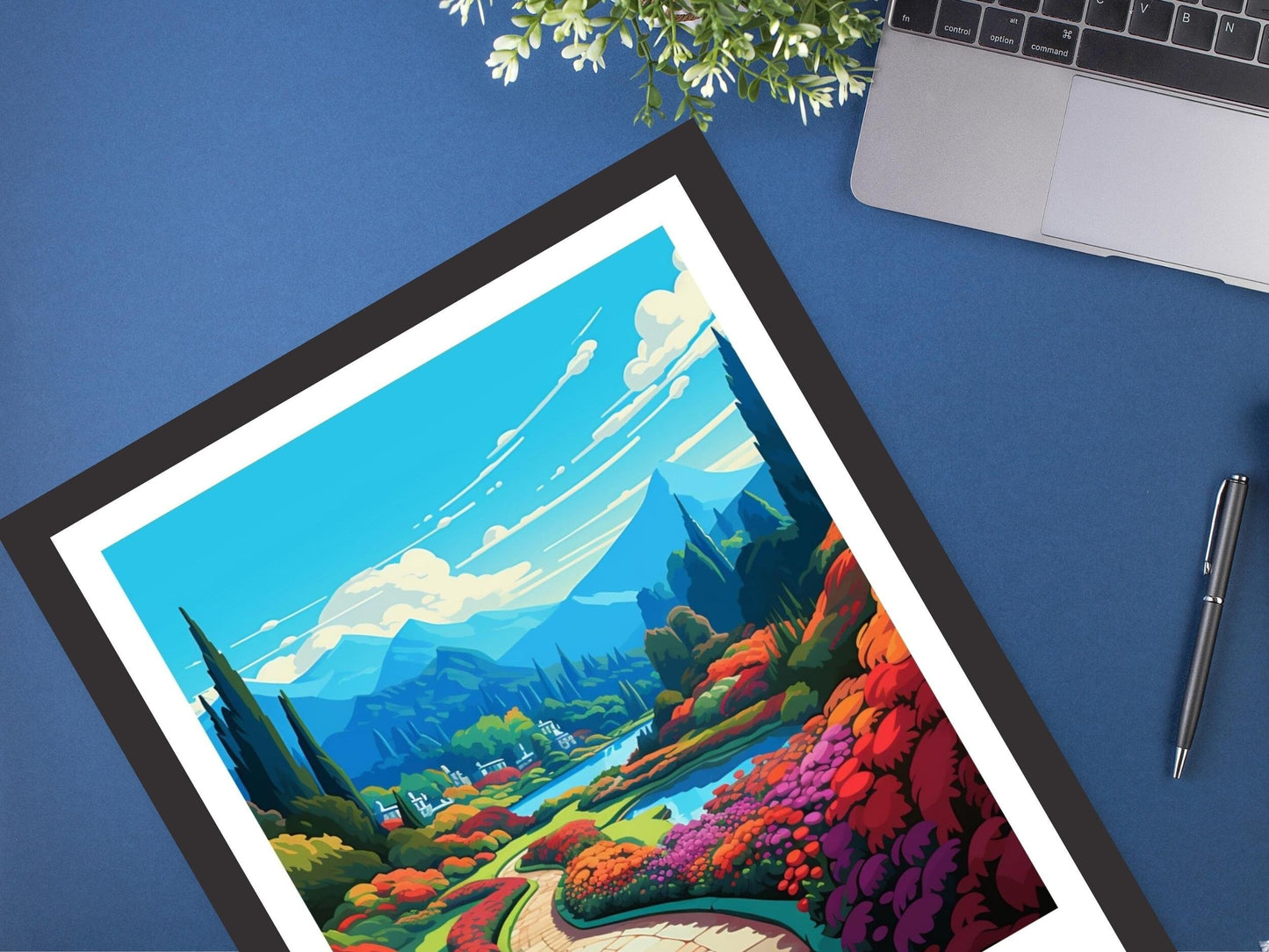 Vancouver Poster | Vancouver Travel Print | Butchart Gardens Poster | Illustration | Vancouver Art | City Landscape | Canada Print | ID 480