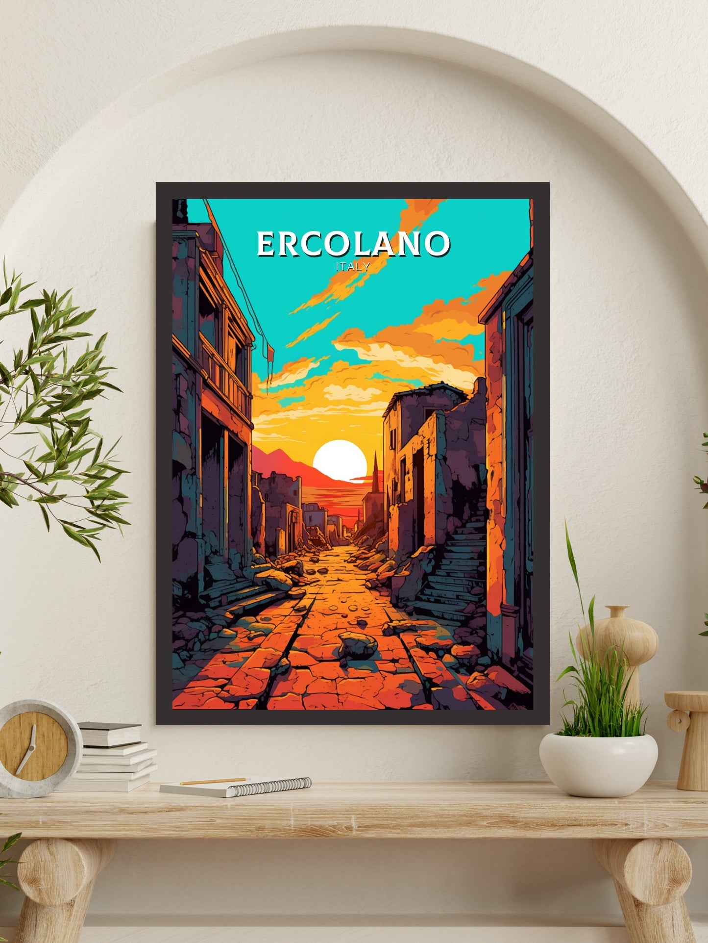 Ercolano Travel Poster | Ercolano Travel Print | Ercolano Illustration | Ercolano Wall Art | Italy Poster | Ercolano Italy Décor | ID 487