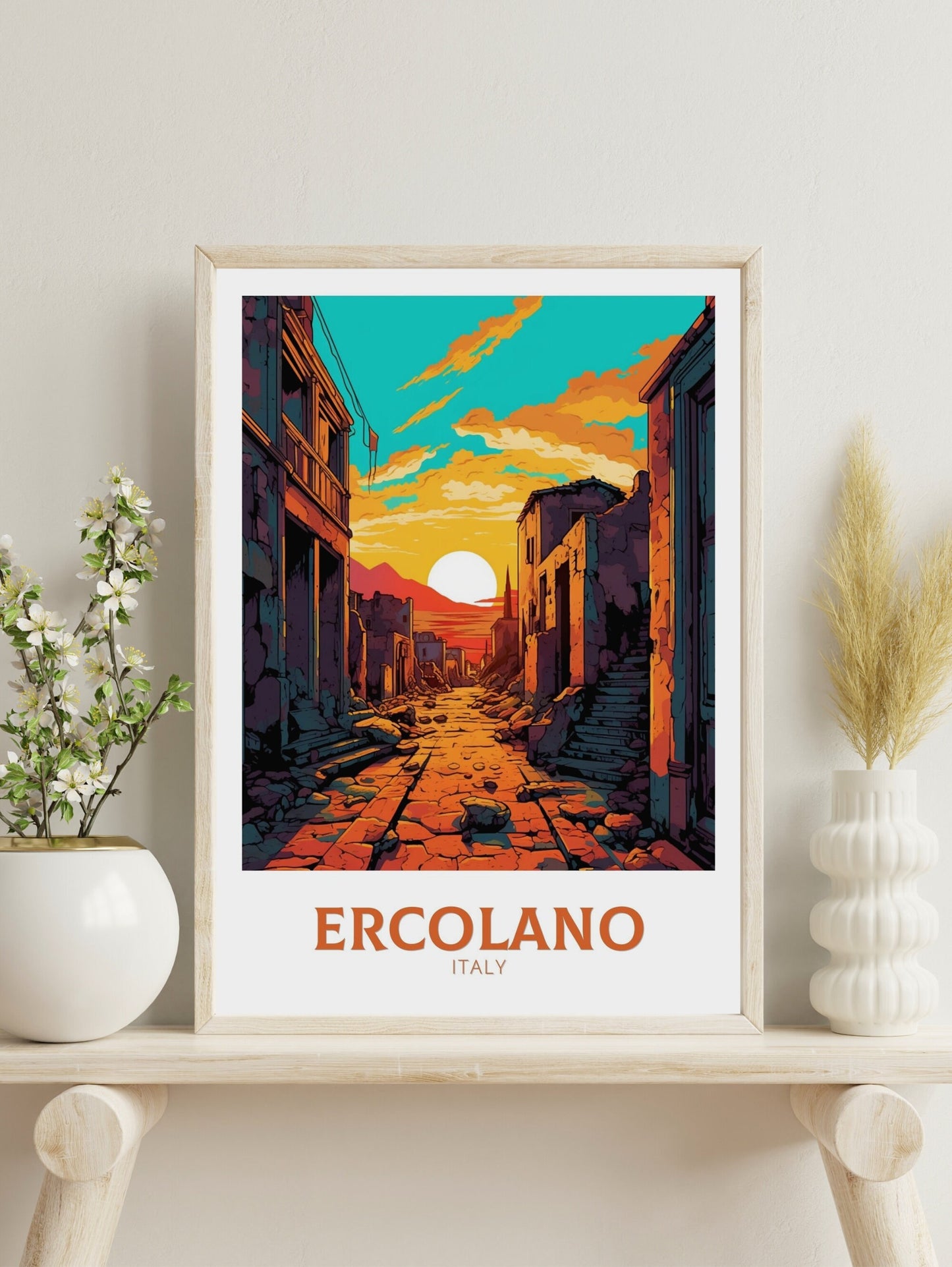 Ercolano Travel Print | Ercolano Travel Poster | Ercolano Illustration | Ercolano Wall Art | Italy Poster | Ercolano Italy Décor | ID 488