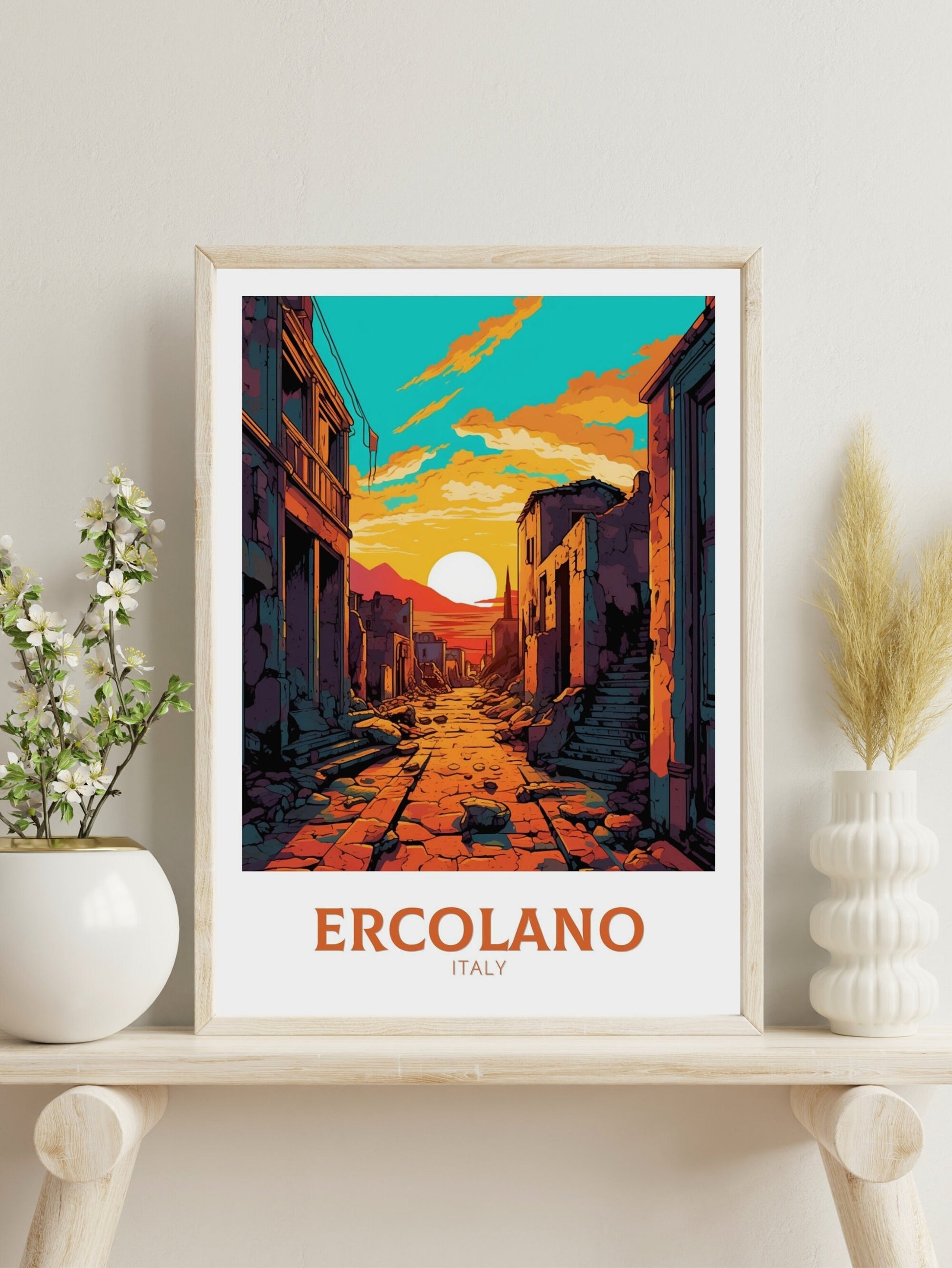 Ercolano Travel Print | Ercolano Travel Poster | Ercolano Illustration | Ercolano Wall Art | Italy Poster | Ercolano Italy Décor | ID 488