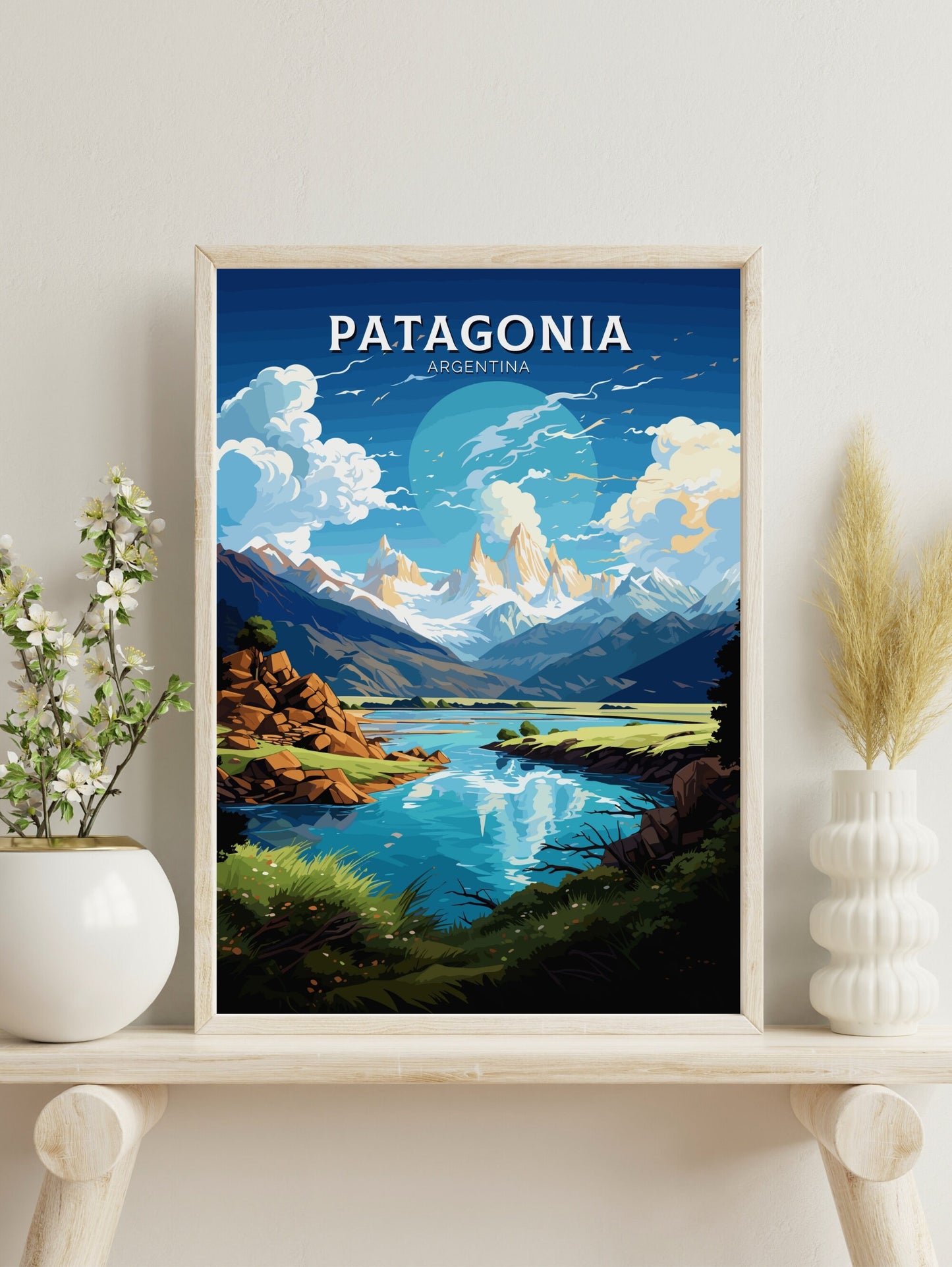 Patagonia Travel Print | Patagonia Poster | Patagonia Design | Patagonia Wall Art | Patagonia Painting | Argentina Poster | ID 493