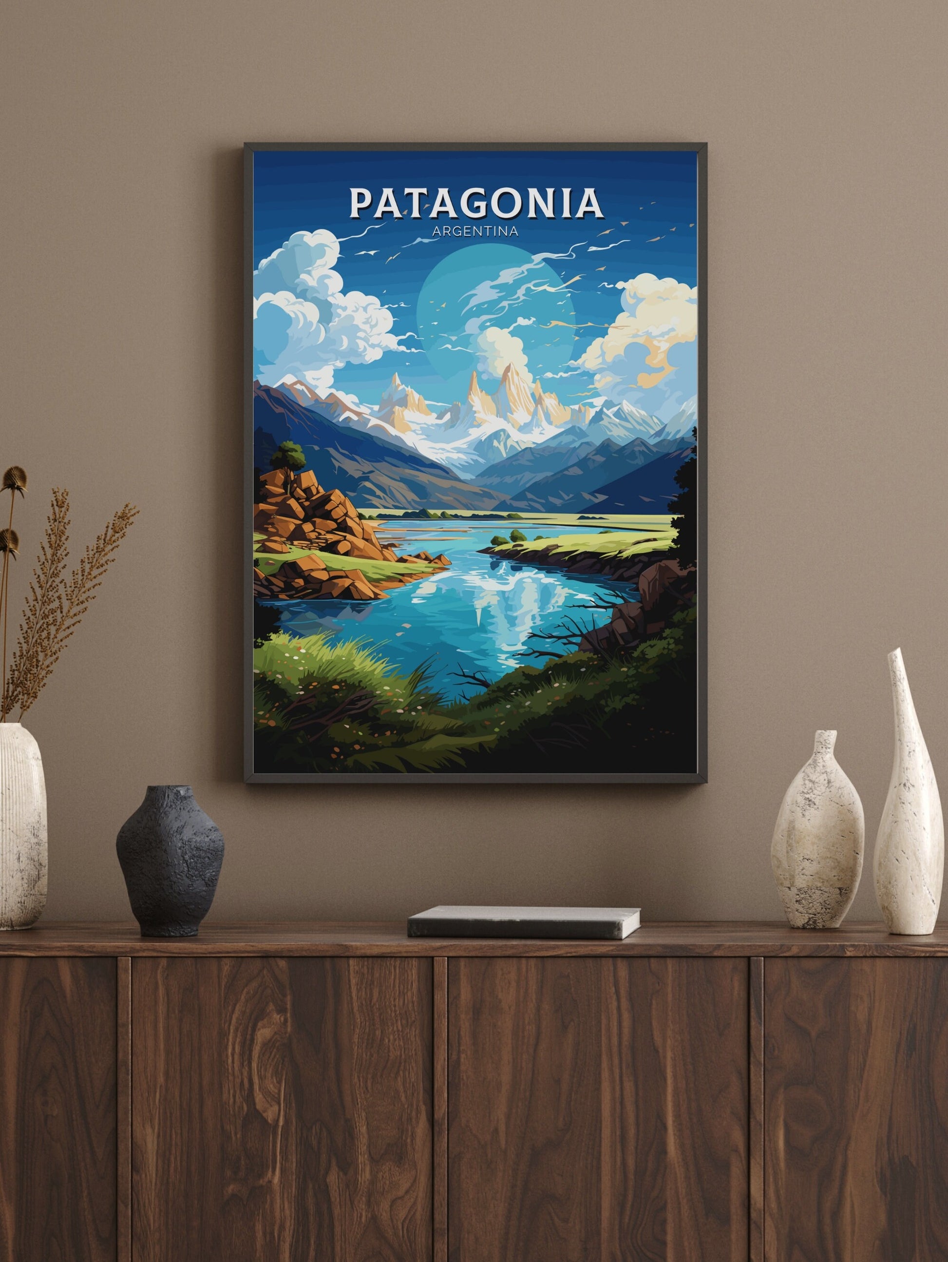 Patagonia Travel Print | Patagonia Poster | Patagonia Design | Patagonia Wall Art | Patagonia Painting | Argentina Poster | ID 493