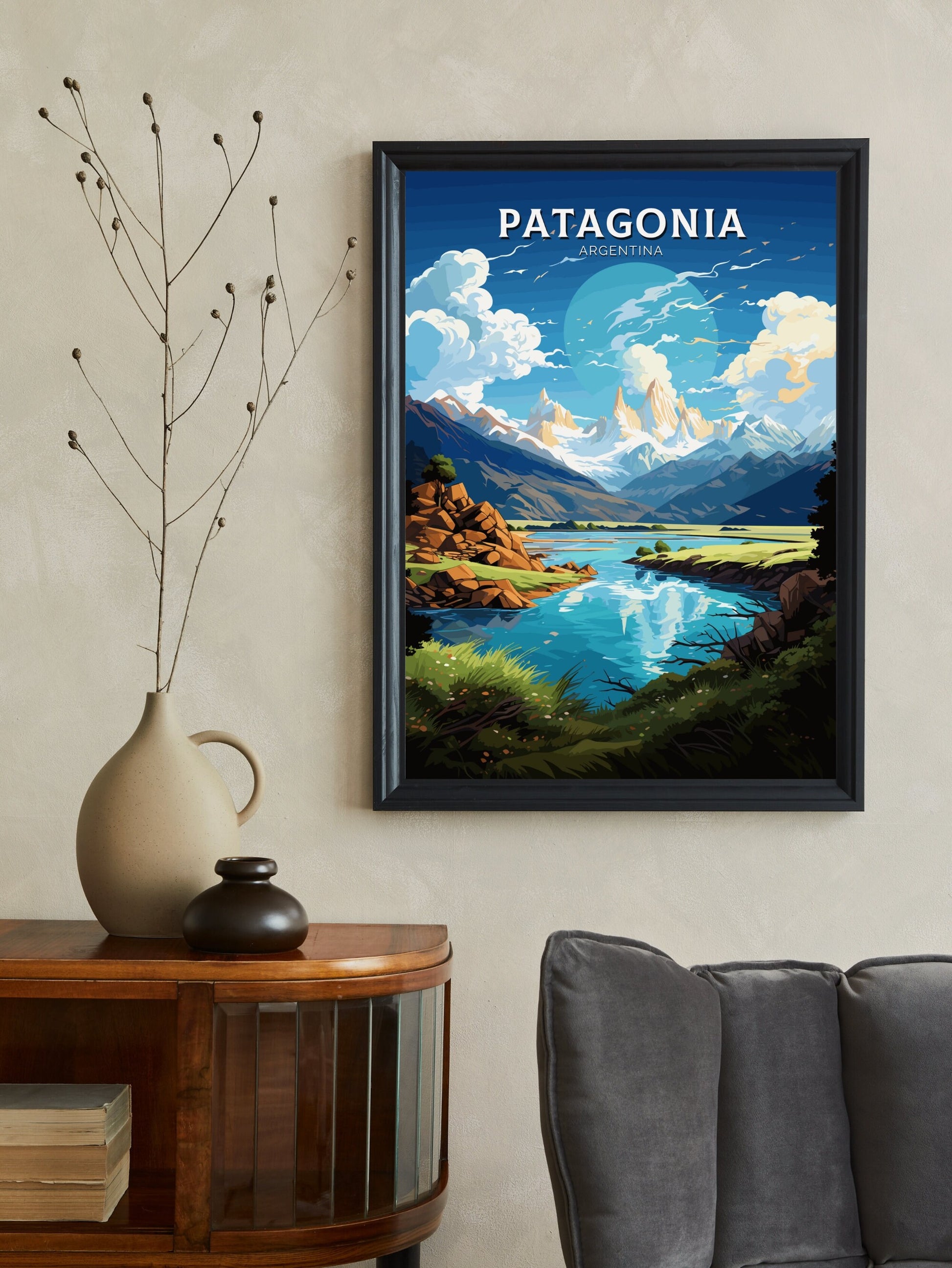 Patagonia Travel Print | Patagonia Poster | Patagonia Design | Patagonia Wall Art | Patagonia Painting | Argentina Poster | ID 493