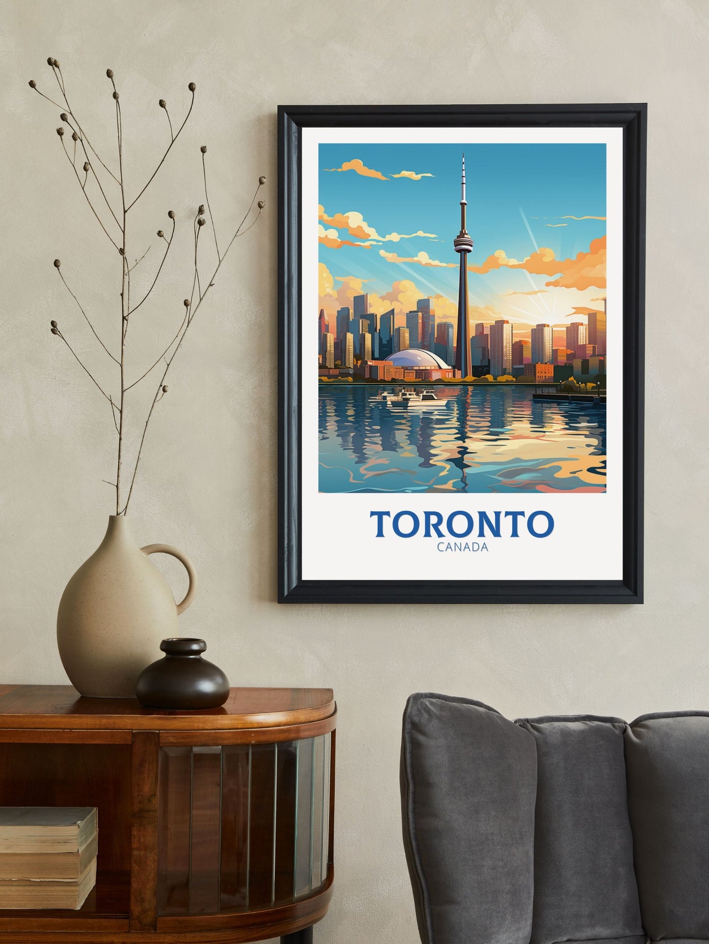 Toronto Travel Print | Toronto Poster | Illustration | Toronto Art | Toronto Wall Art | City Landscape | Canada Print | ID 545