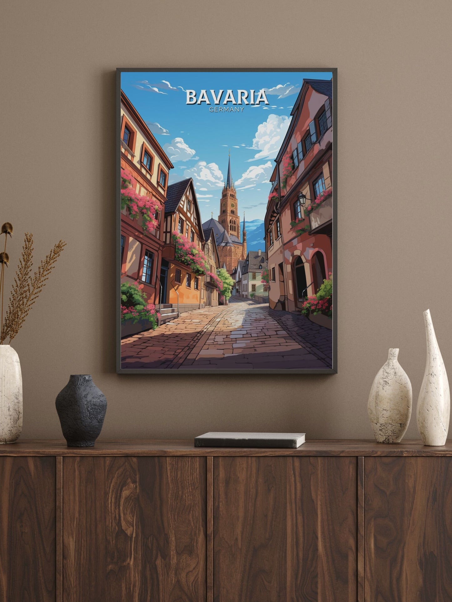Bavaria Poster | Bavaria Illustration | Bavaria Wall Art | Bavaria Print | Germany Poster Design | Bavaria Poster | Romantic Road | ID 604