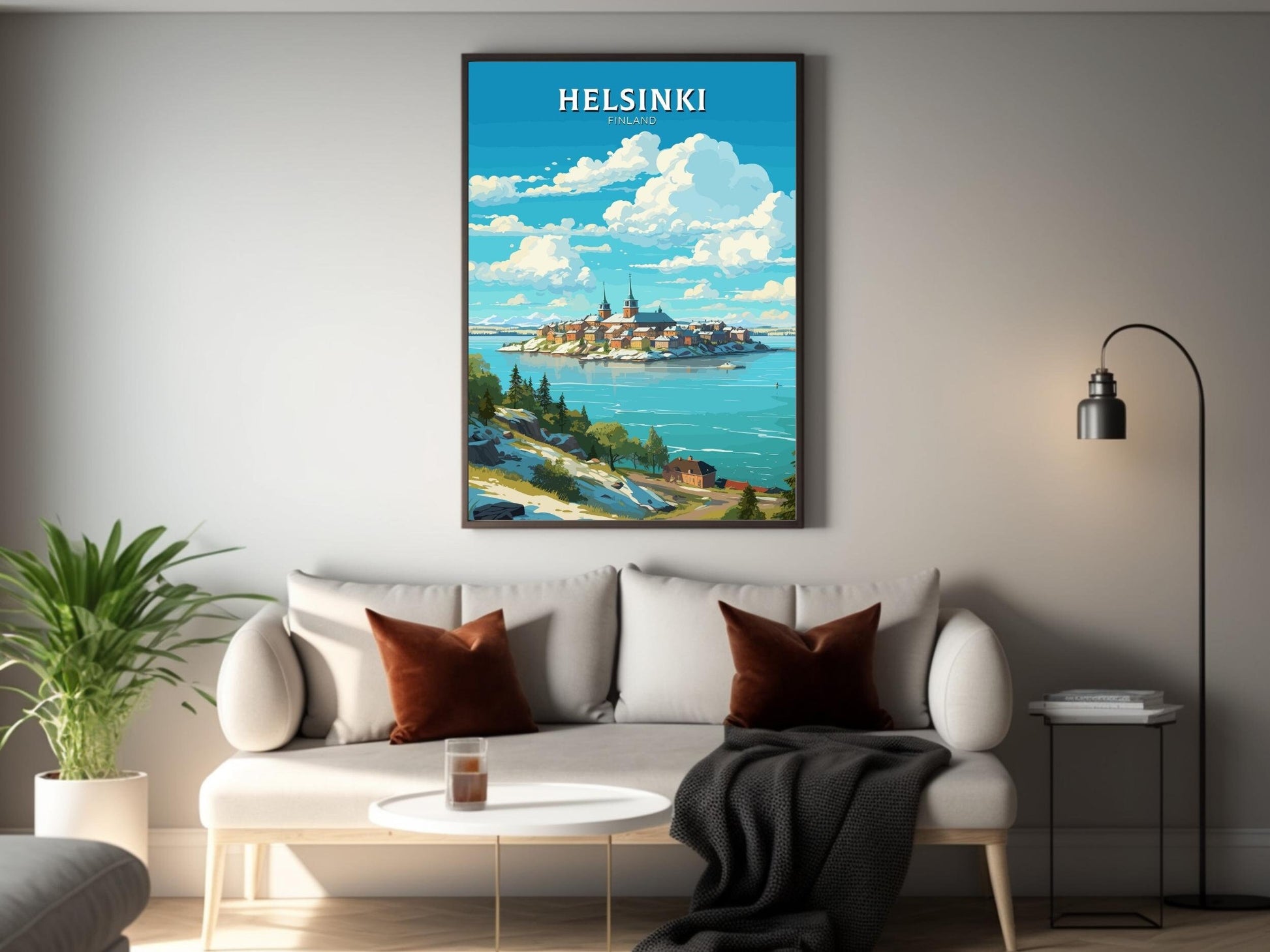 Helsinki Poster | Helsinki Print | Helsinki Art | Helsinki Travel Art | Helsinki Illustration | Finland Print | Suomenlinna fortress ID 578