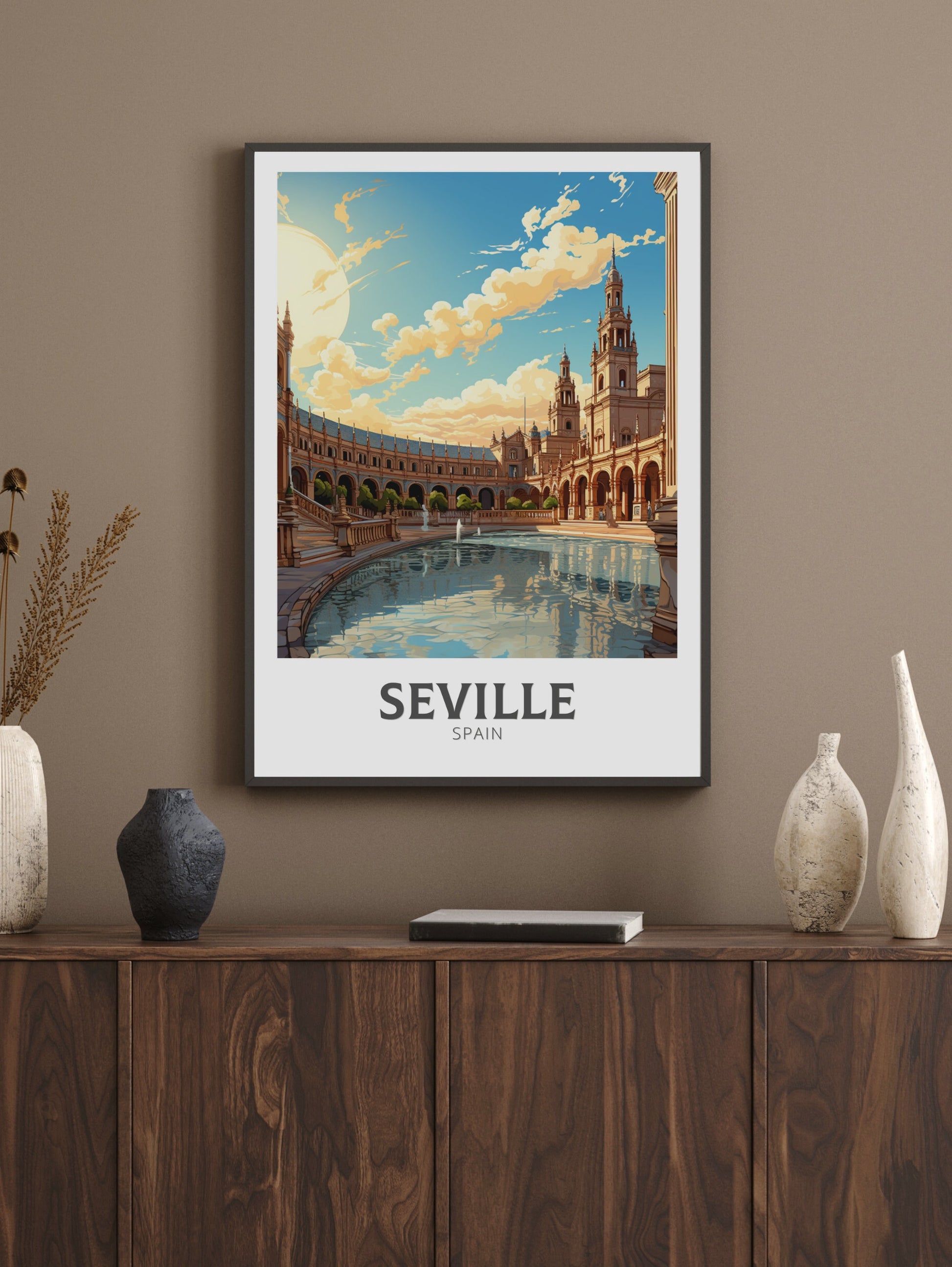 Seville Travel Poster | Seville Illustration | Seville Wall Art | Spain Poster | Seville Poster Design | Seville Spain Painting | ID 626