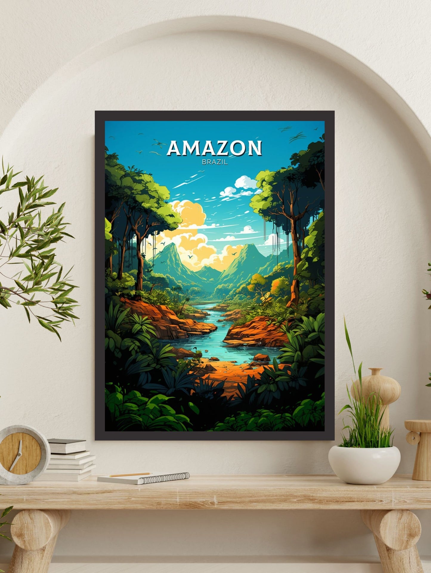 Amazon Forest Travel poster | Amazon Forest Print | Brazil Wall Art | Amazon Forest Brazil travel print | Housewarming gift | ID 644