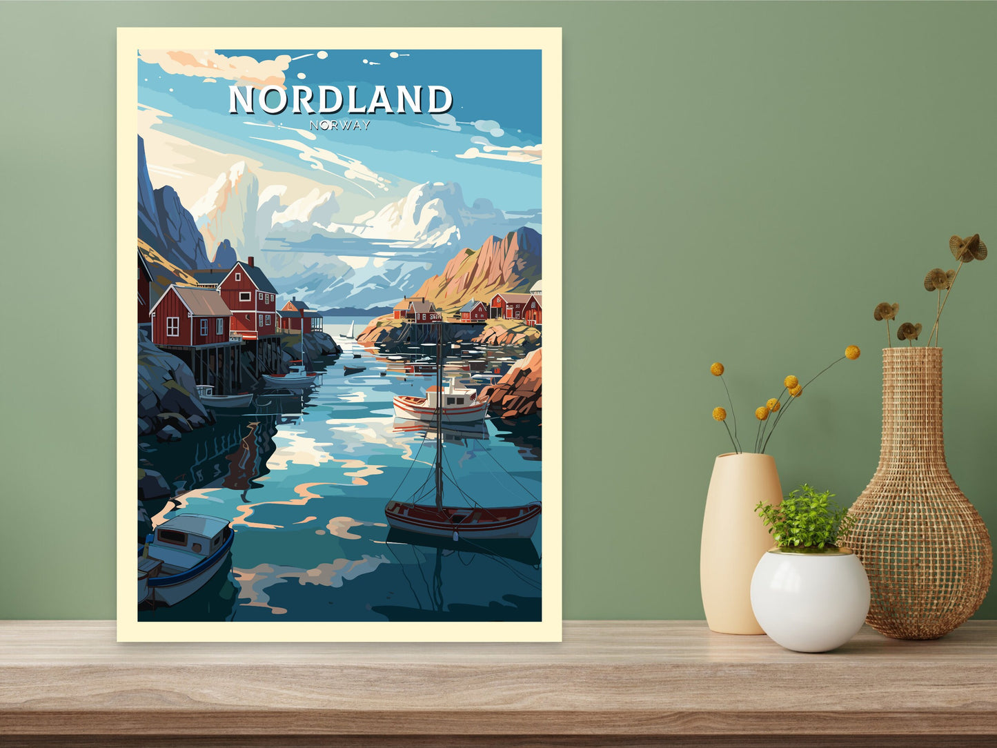 Nordland Travel Print | Nordland Illustration | Norway Wall Art | Norway Print | Nordland Travel Poster | Norway Wall Art | ID 744