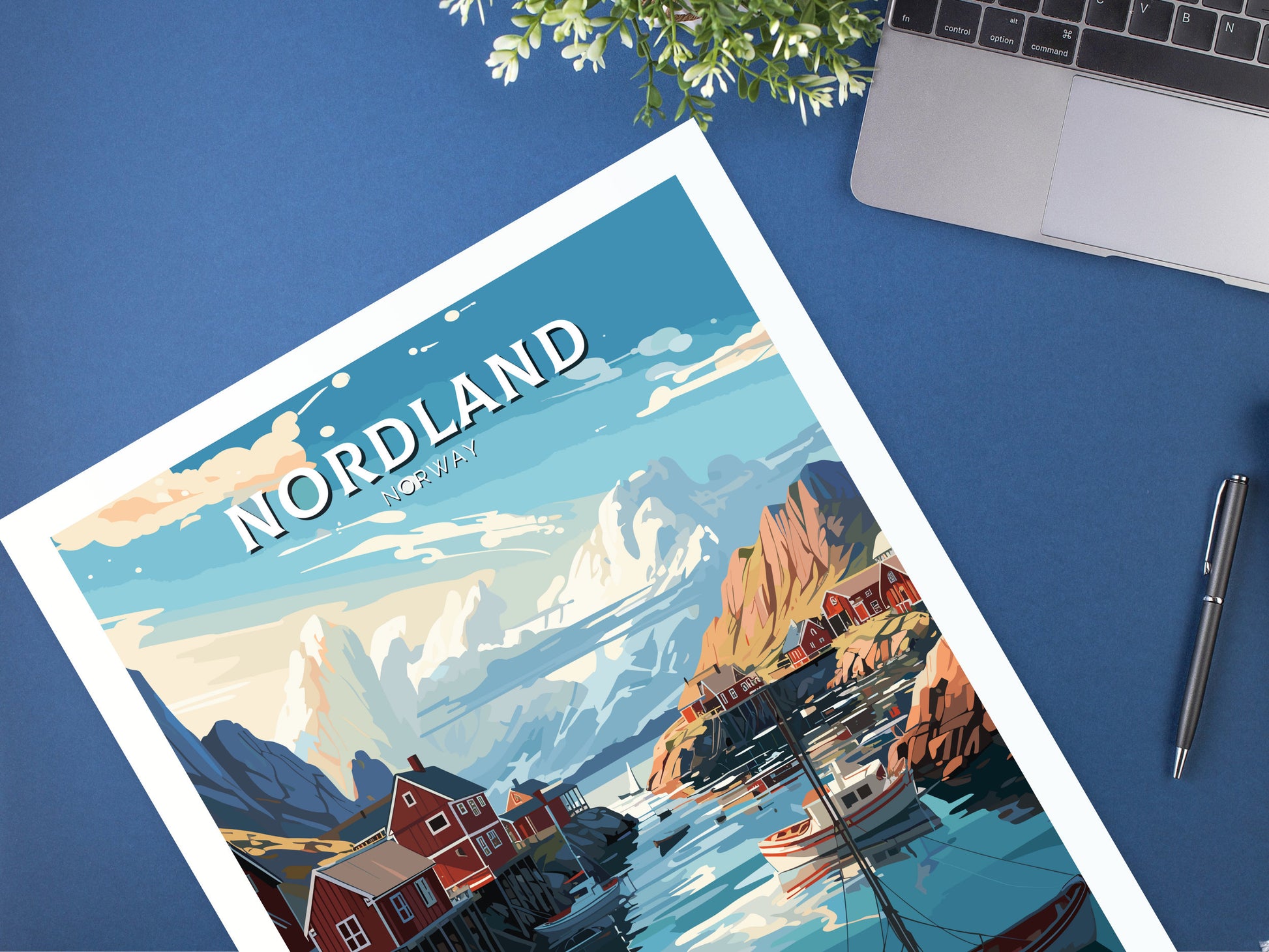 Nordland Travel Print | Nordland Illustration | Norway Wall Art | Norway Print | Nordland Travel Poster | Norway Wall Art | ID 744