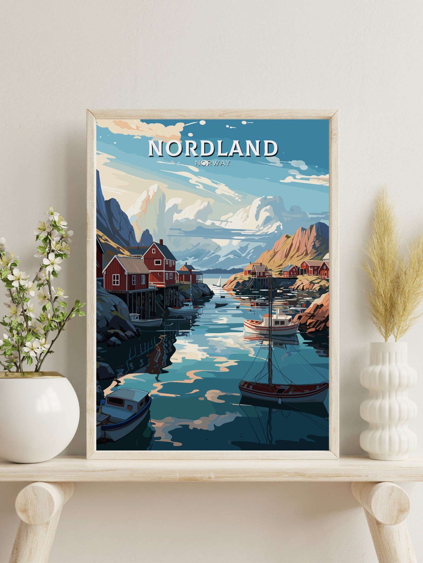 Nordland Travel Print | Nordland Illustration | Norway Wall Art | Norway Print | Nordland Travel Poster | Norway Wall Art | ID 744