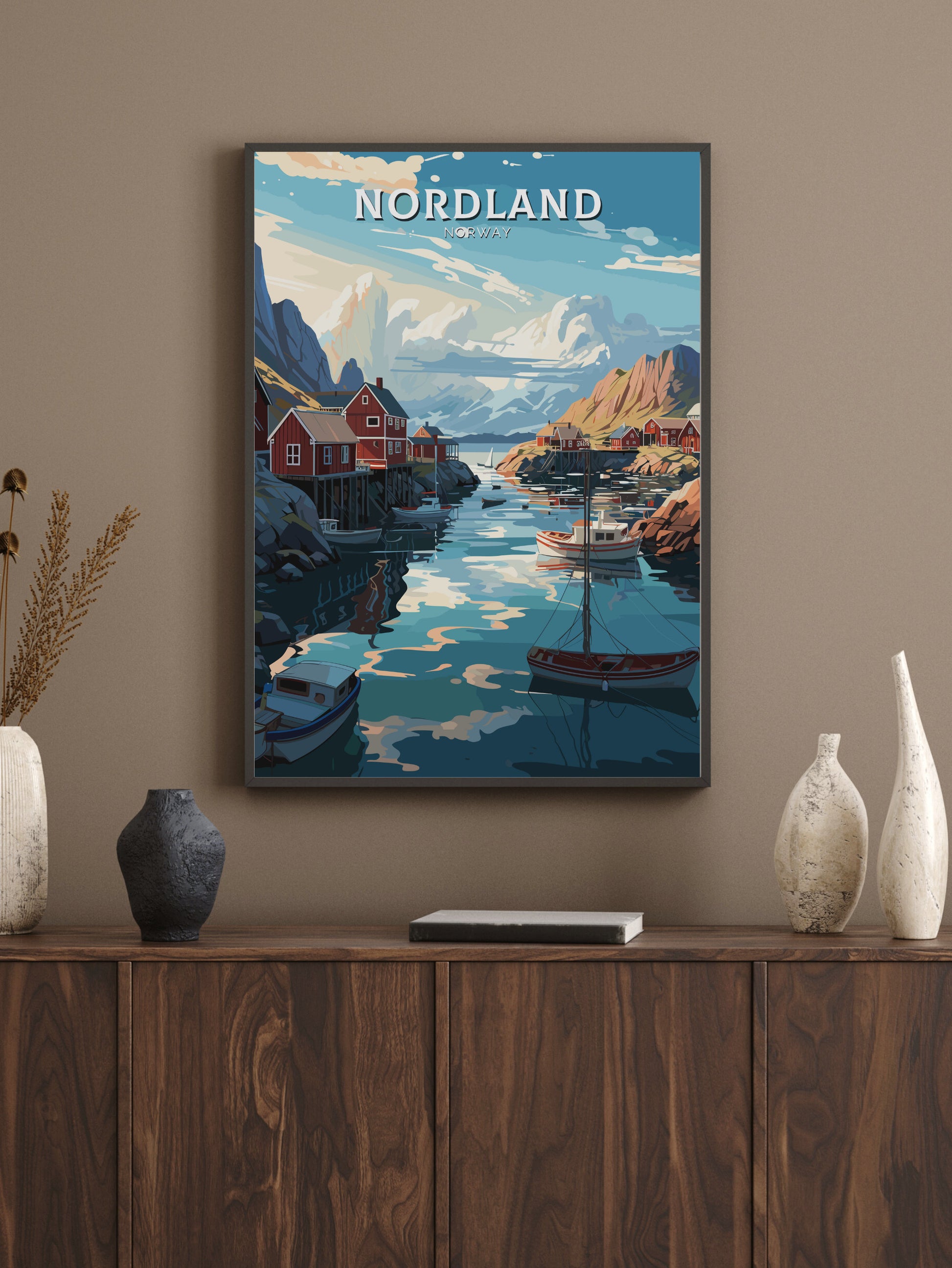 Nordland Travel Print | Nordland Illustration | Norway Wall Art | Norway Print | Nordland Travel Poster | Norway Wall Art | ID 744