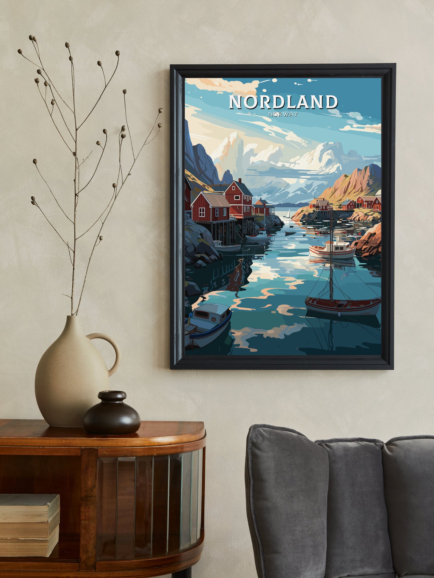 Nordland Travel Print | Nordland Illustration | Norway Wall Art | Norway Print | Nordland Travel Poster | Norway Wall Art | ID 744