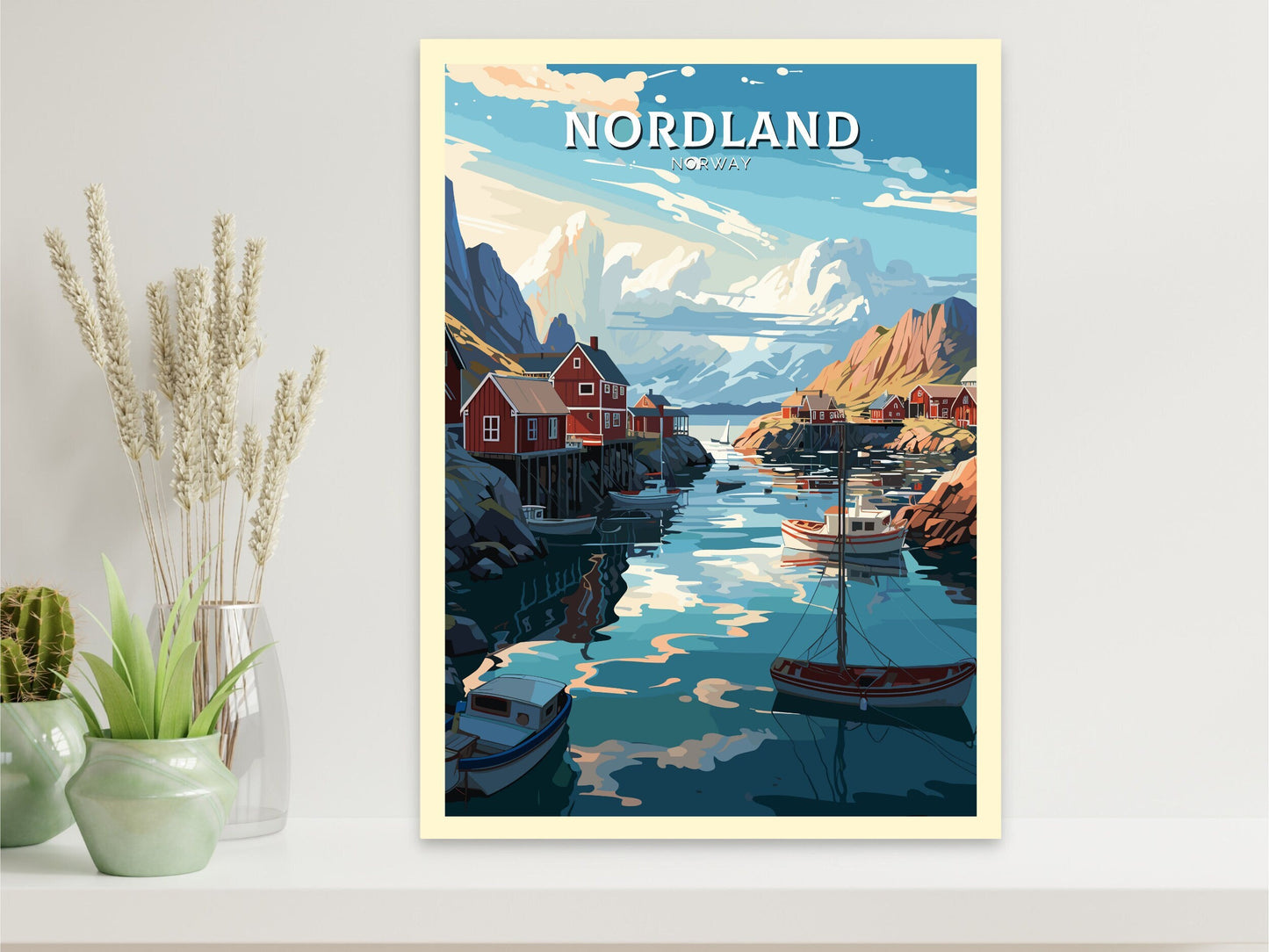 Nordland Travel Print | Nordland Illustration | Norway Wall Art | Norway Print | Nordland Travel Poster | Norway Wall Art | ID 744