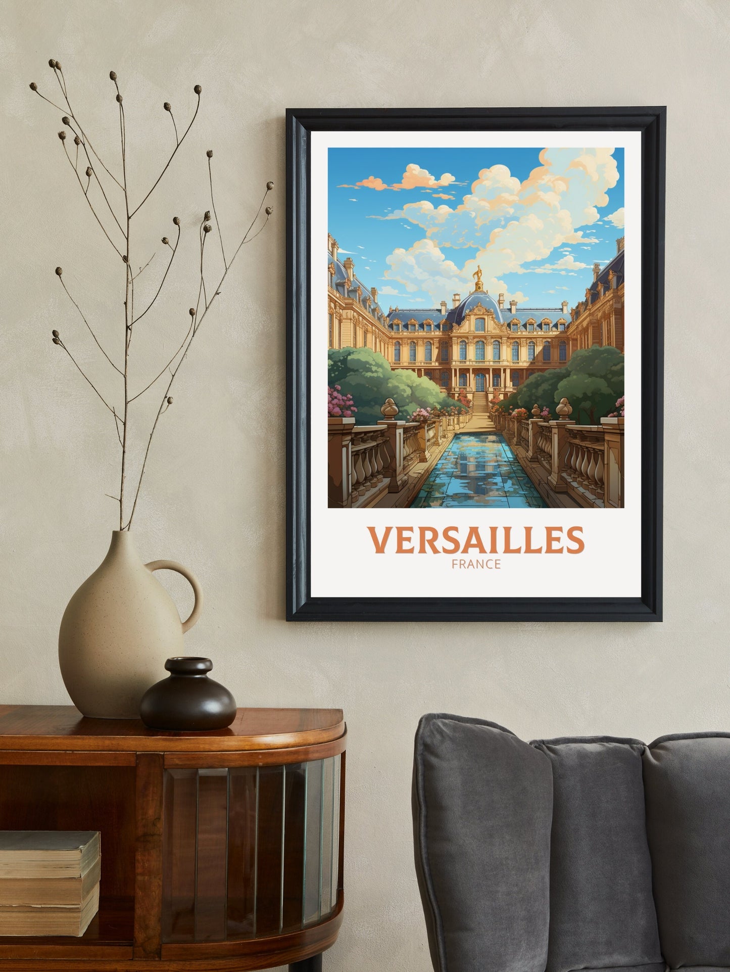 Versailles Print | Versailles Poster | Versailles Travel Print | Versailles Wall Art | France Print | Versailles Painting ID 555