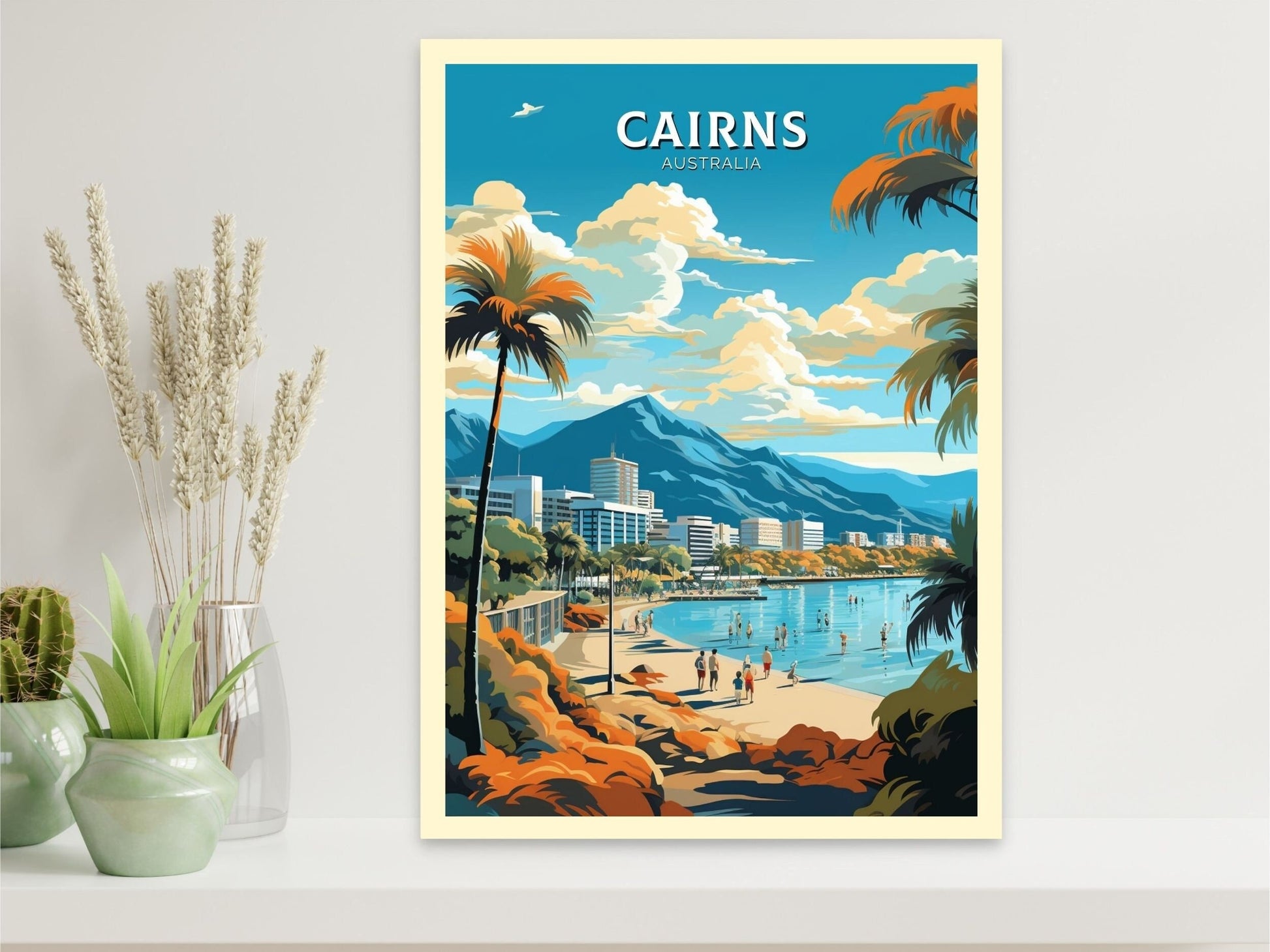 Cairns Travel Poster | Cairns Travel Print | Cairns Illustration | Australia Print | Australia Poster | Queensland Poster | ID 613