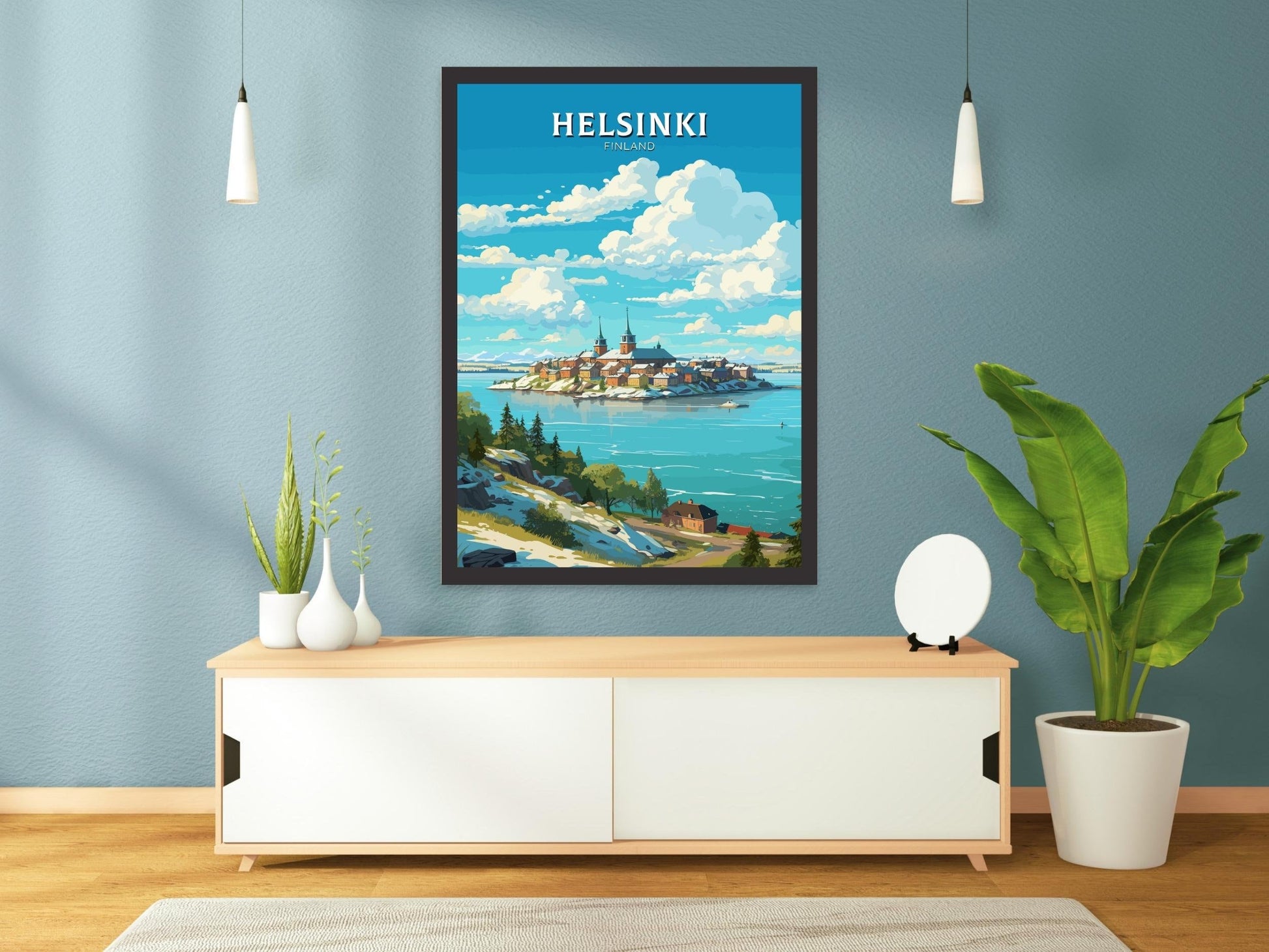 Helsinki Poster | Helsinki Print | Helsinki Art | Helsinki Travel Art | Helsinki Illustration | Finland Print | Suomenlinna fortress ID 578