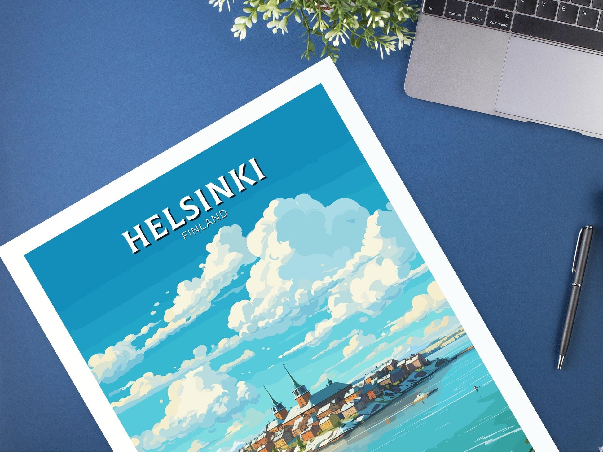Helsinki Poster | Helsinki Print | Helsinki Art | Helsinki Travel Art | Helsinki Illustration | Finland Print | Suomenlinna fortress ID 578
