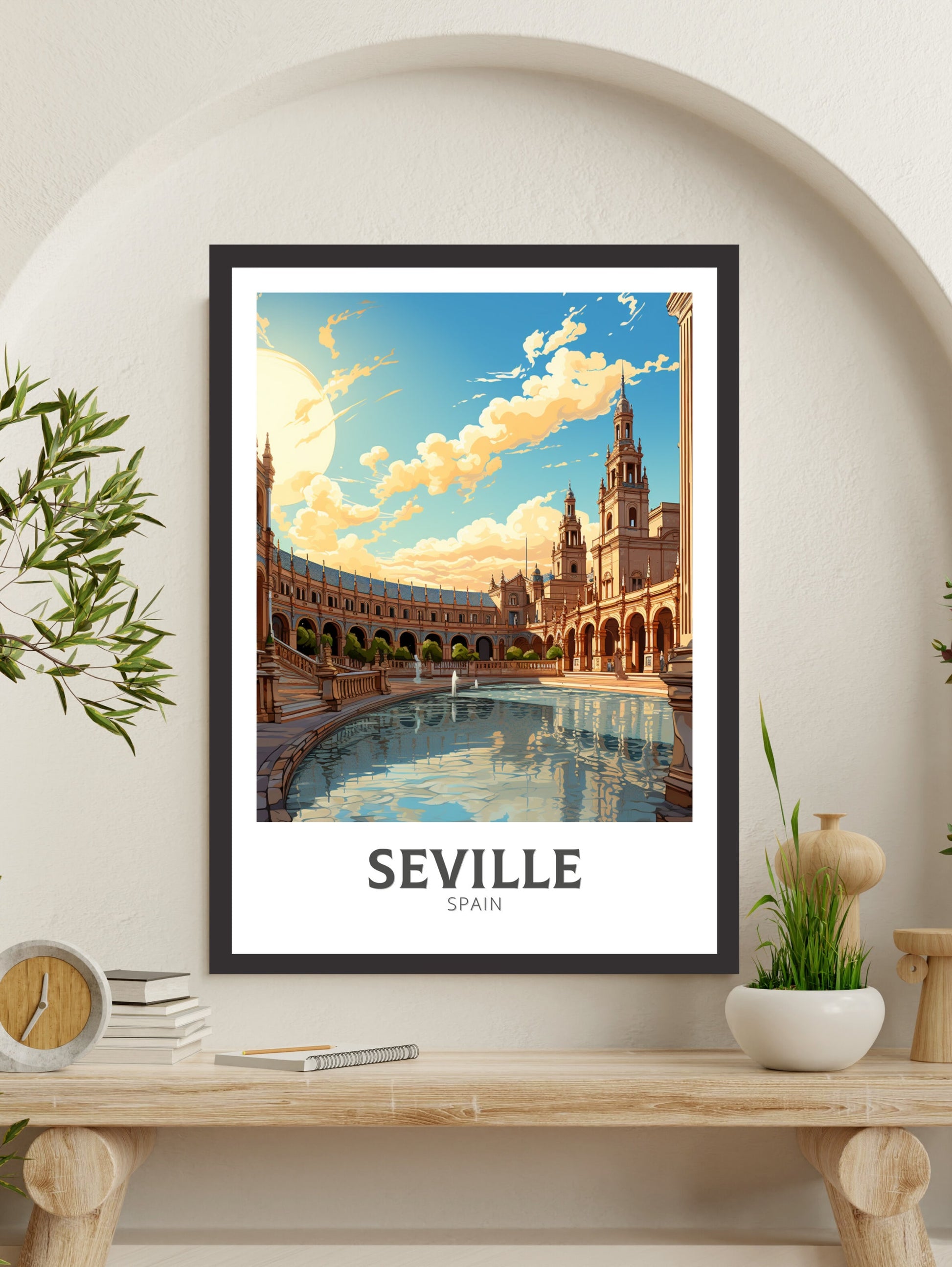 Seville Travel Poster | Seville Illustration | Seville Wall Art | Spain Poster | Seville Poster Design | Seville Spain Painting | ID 626