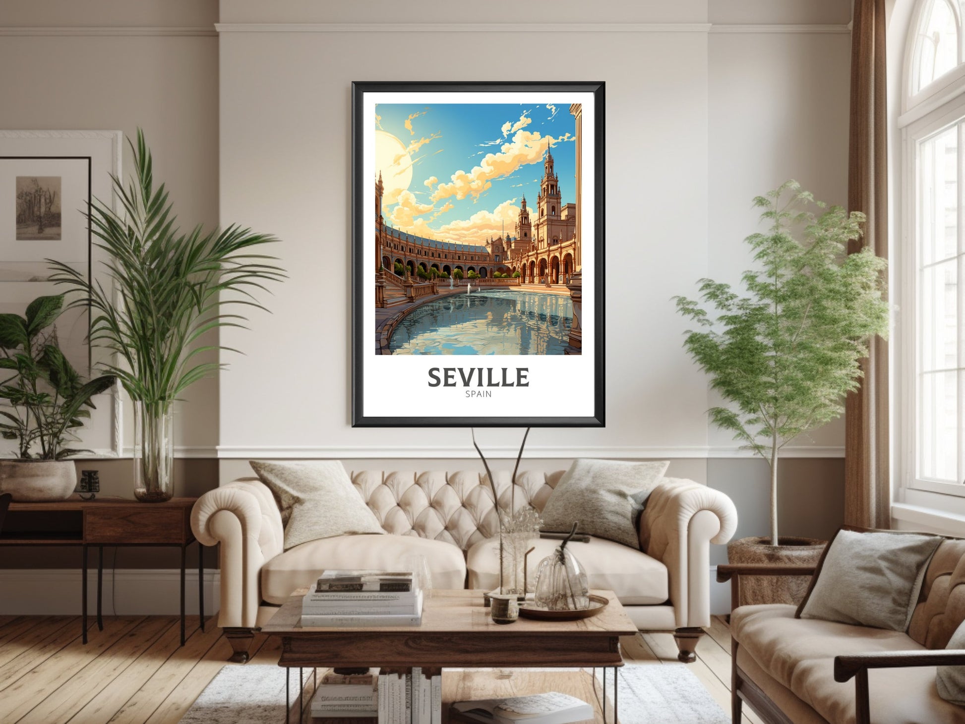Seville Travel Poster | Seville Illustration | Seville Wall Art | Spain Poster | Seville Poster Design | Seville Spain Painting | ID 626