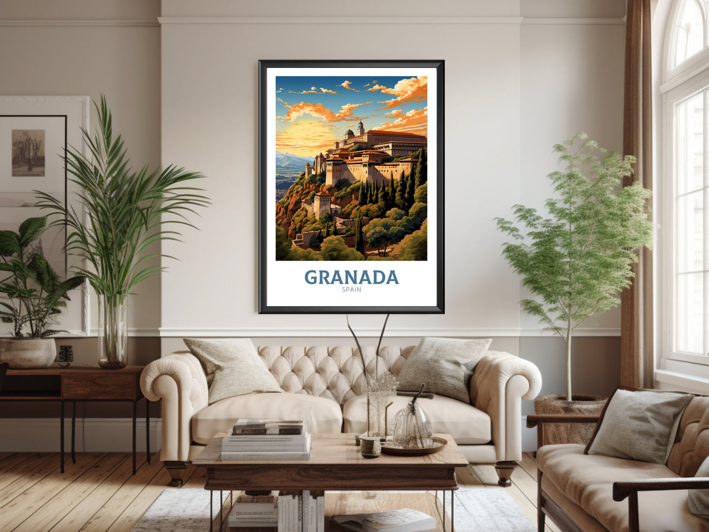 Granada Poster | Granada Travel Print | Granada Illustration | Granada Wall Art | Spain Poster | Granada Spain Painting | Granada Art ID 628