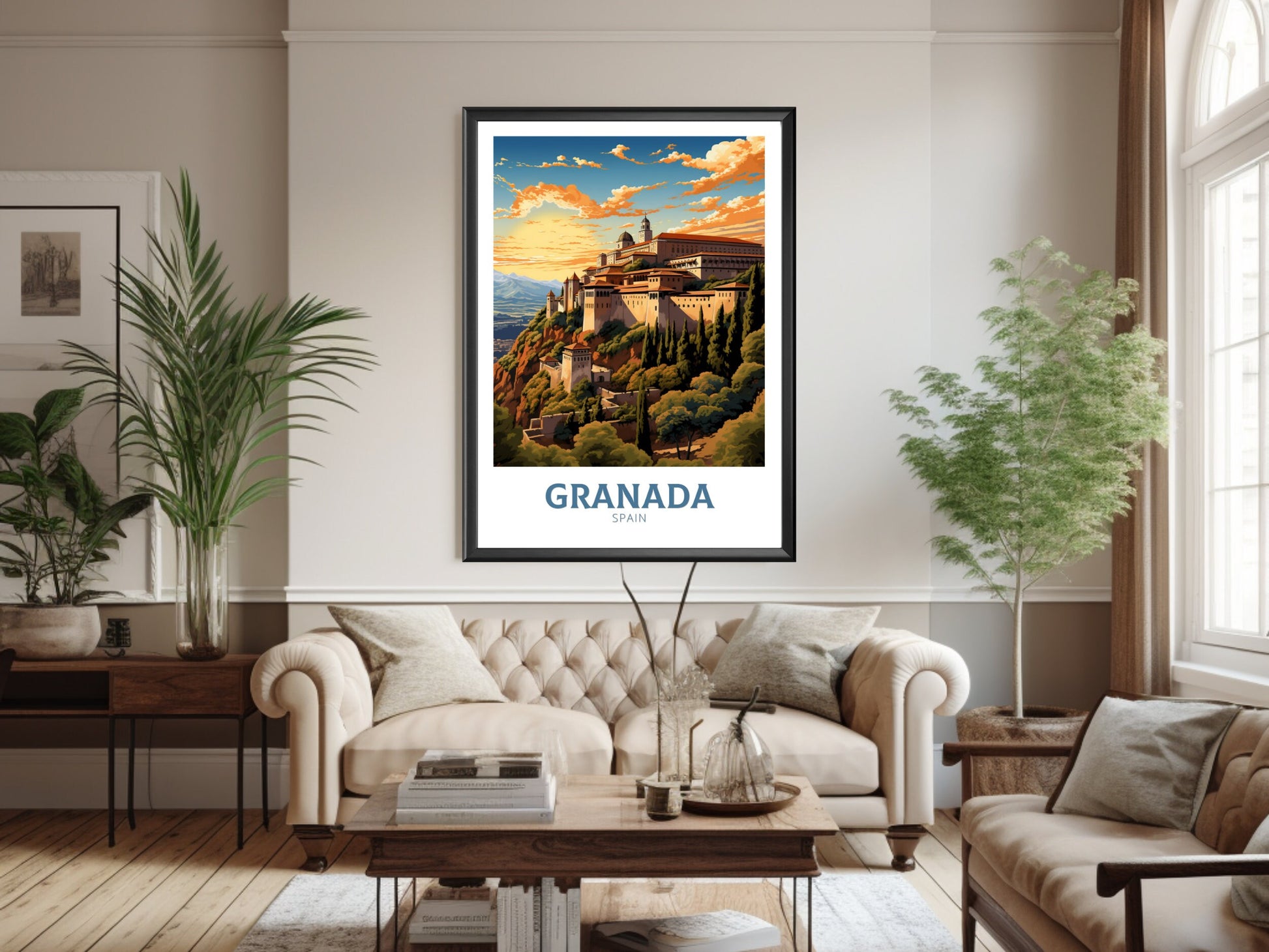 Granada Poster | Granada Travel Print | Granada Illustration | Granada Wall Art | Spain Poster | Granada Spain Painting | Granada Art ID 628