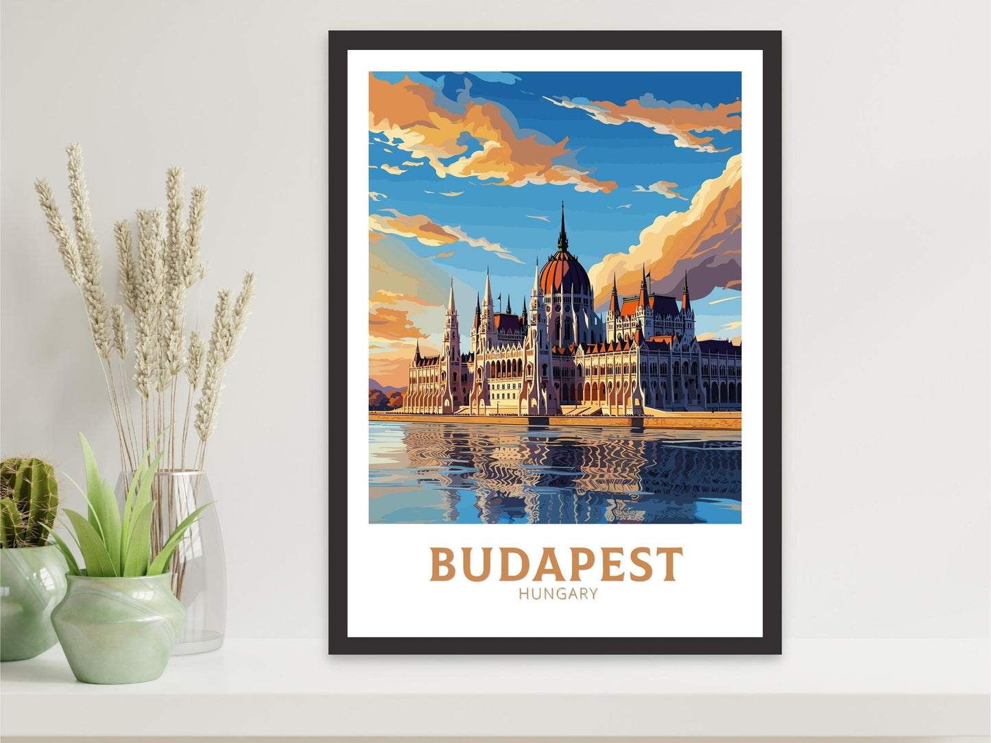 Budapest Print | Budapest Travel Poster | Budapest Illustration | Budapest Wall Art | Hungary Poster | Budapest Parliament Building ID 699