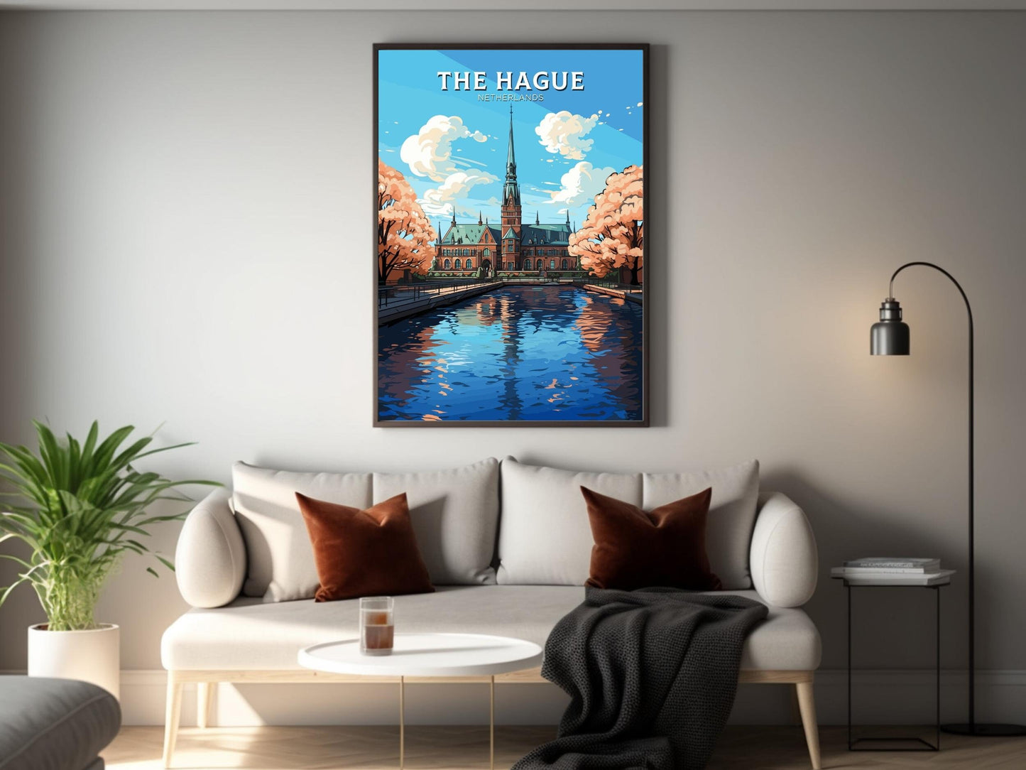 The Hague Poster | The Hague Travel Poster | The Hague Wall Art | Netherlands Print | The Hague Binnenhof | The Hague Print | ID 707