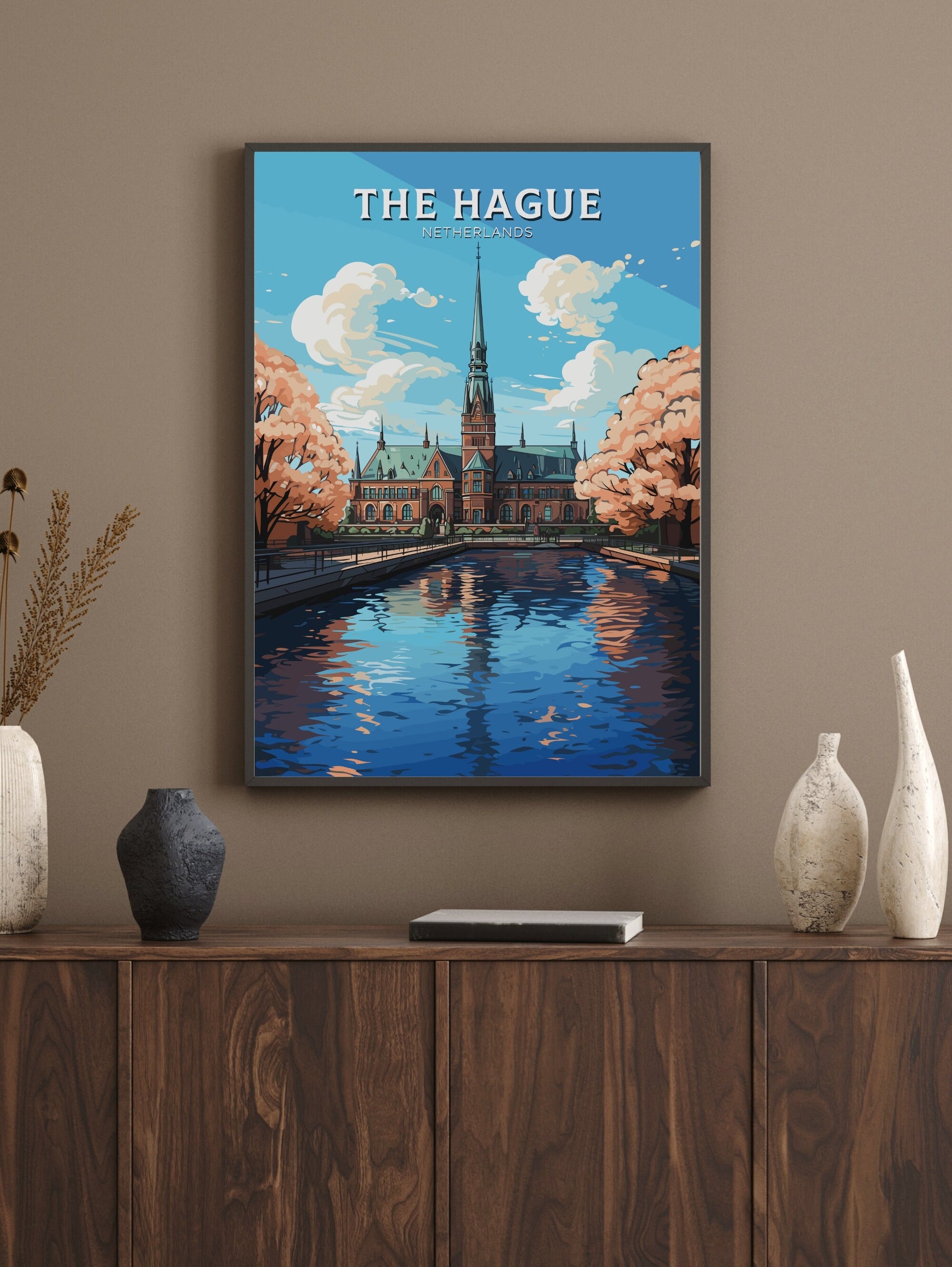 The Hague Poster | The Hague Travel Poster | The Hague Wall Art | Netherlands Print | The Hague Binnenhof | The Hague Print | ID 707