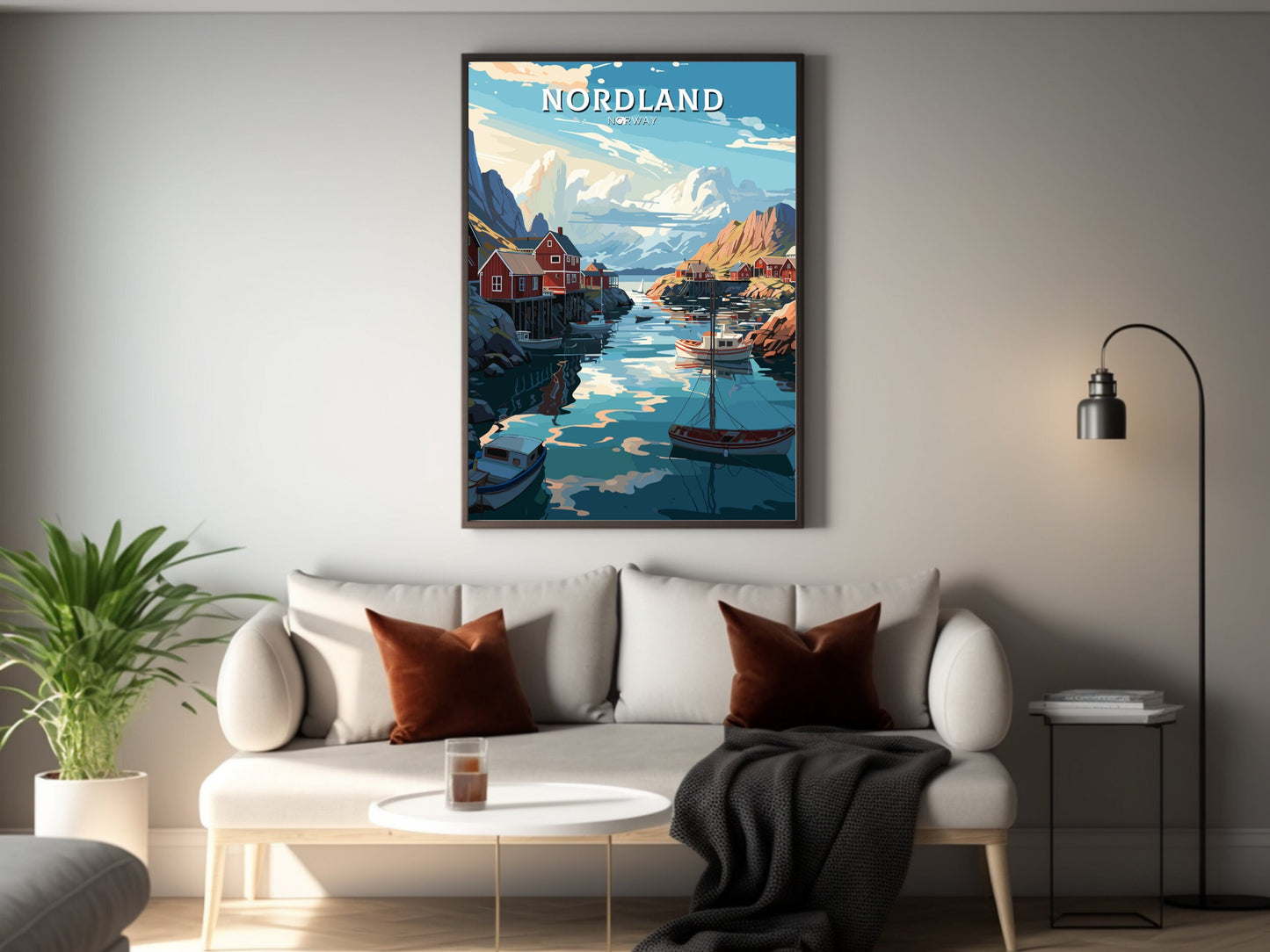 Nordland Travel Print | Nordland Illustration | Norway Wall Art | Norway Print | Nordland Travel Poster | Norway Wall Art | ID 744