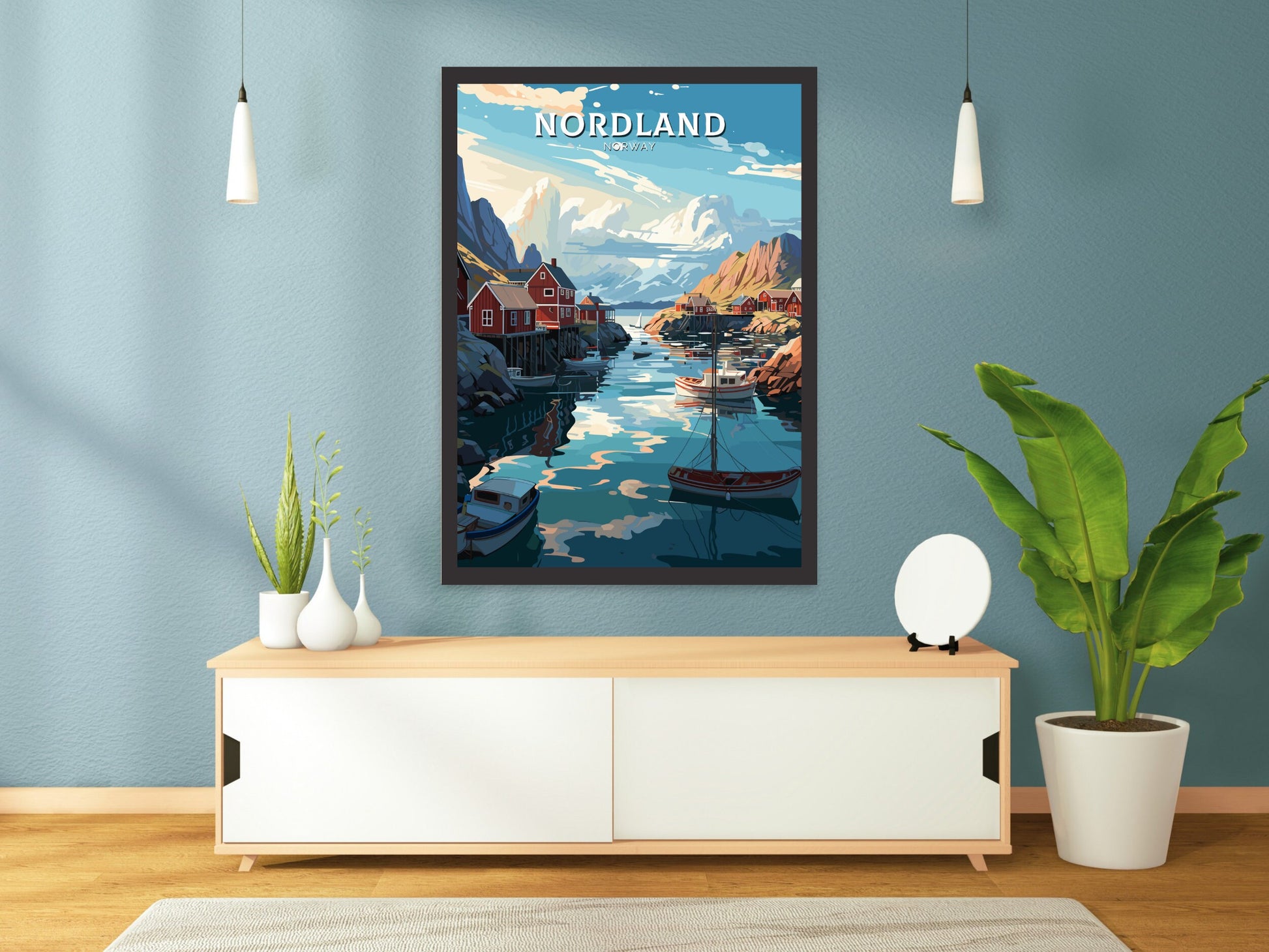Nordland Travel Print | Nordland Illustration | Norway Wall Art | Norway Print | Nordland Travel Poster | Norway Wall Art | ID 744