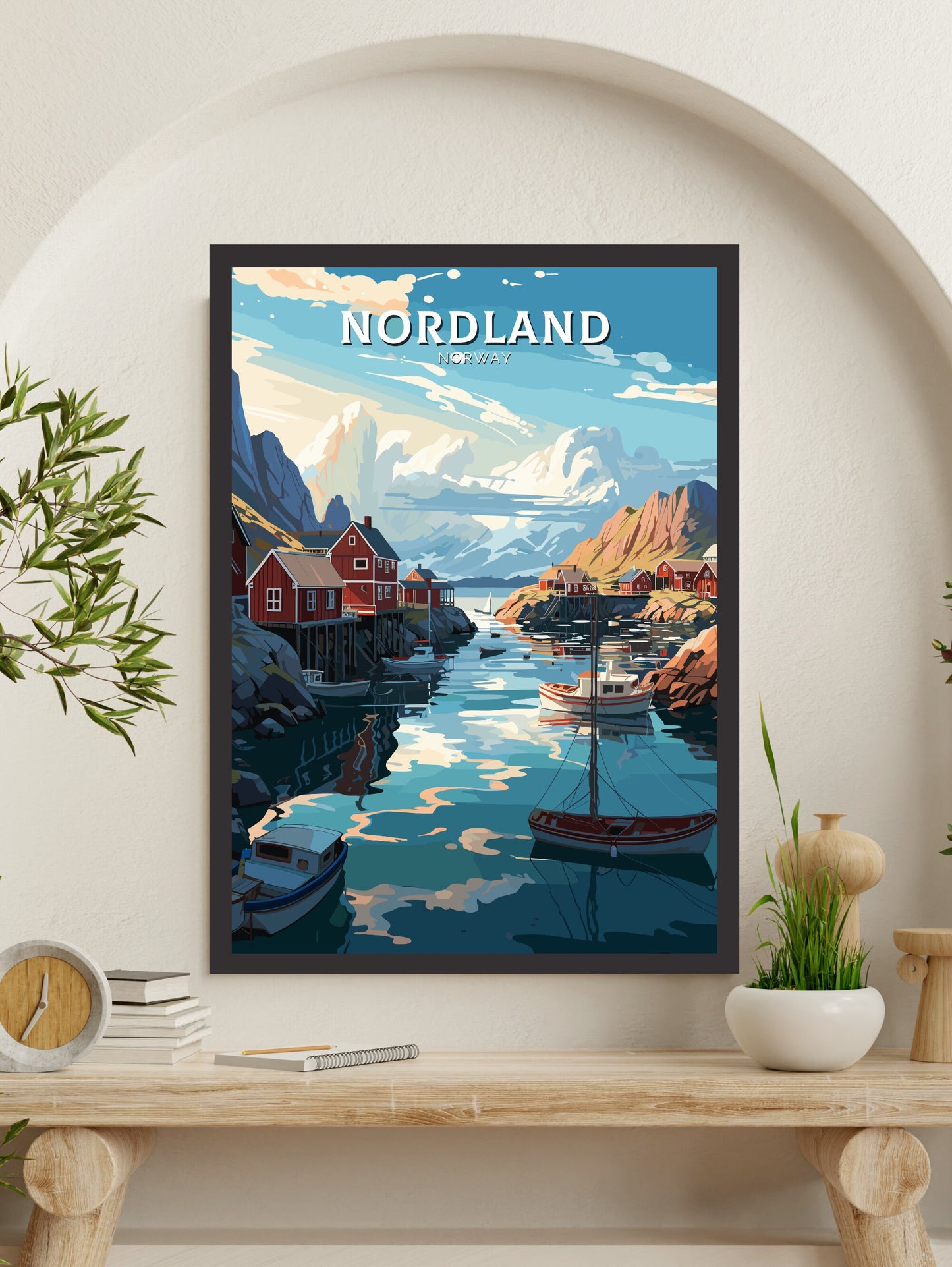 Nordland Travel Print | Nordland Illustration | Norway Wall Art | Norway Print | Nordland Travel Poster | Norway Wall Art | ID 744