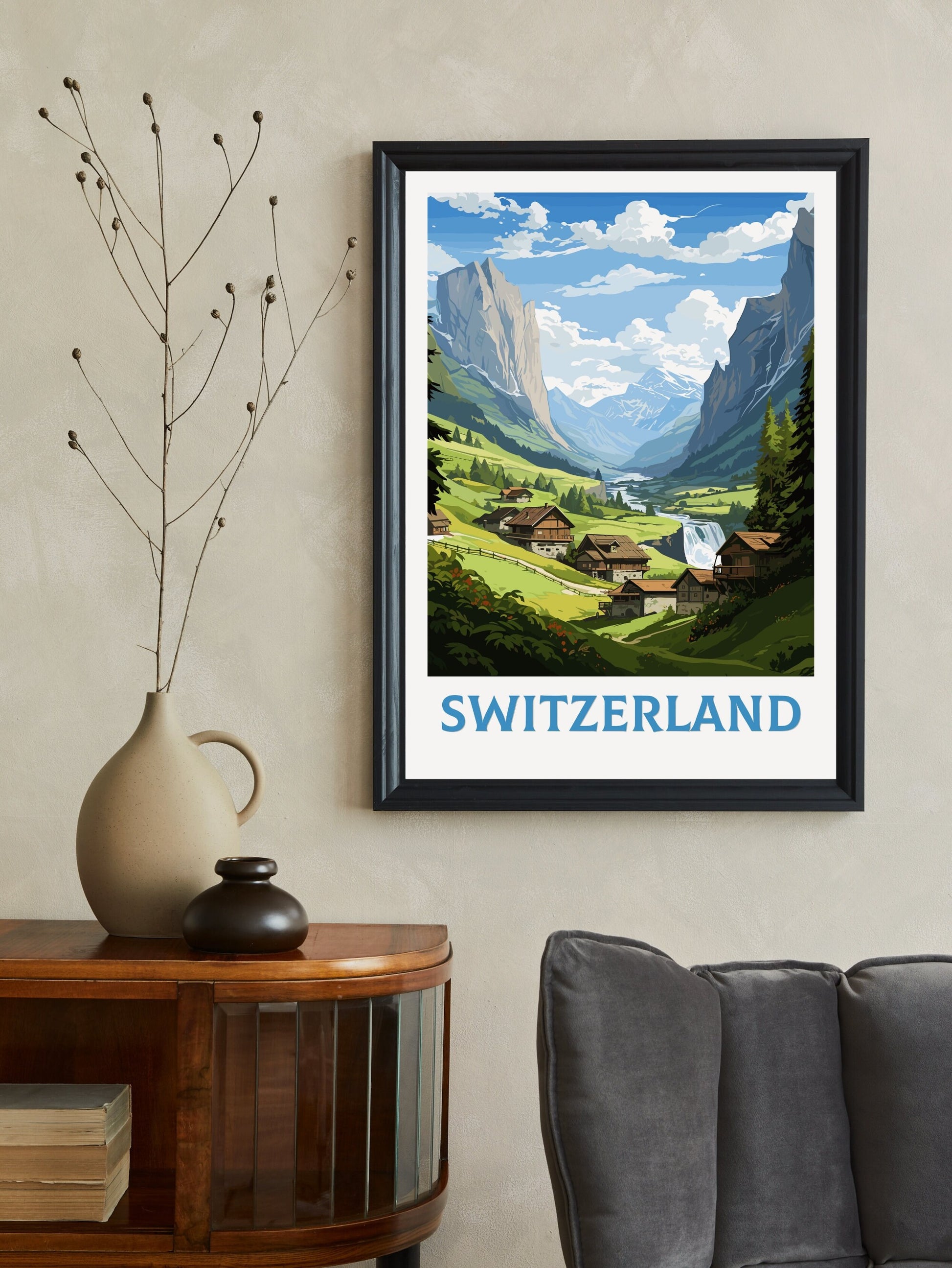 Switzerland Travel Print | Switzerland Travel Poster | Switzerland Illustration | Switzerland Wall Art | Switzerland Print | ID 777