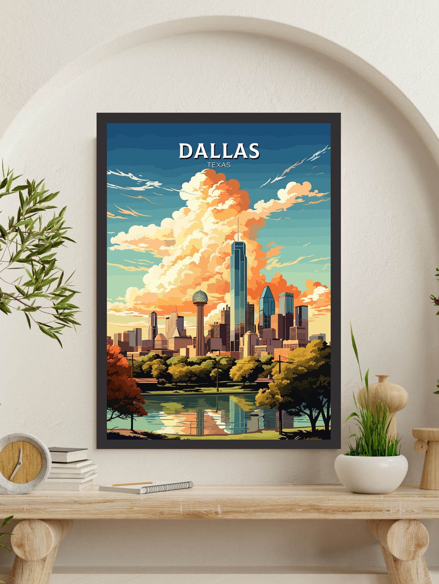Dallas Poster | Dallas Travel Print | Dallas Texas Print | Dallas Wall Art | USA print | Texas City Poster | Wall Art | ID 792