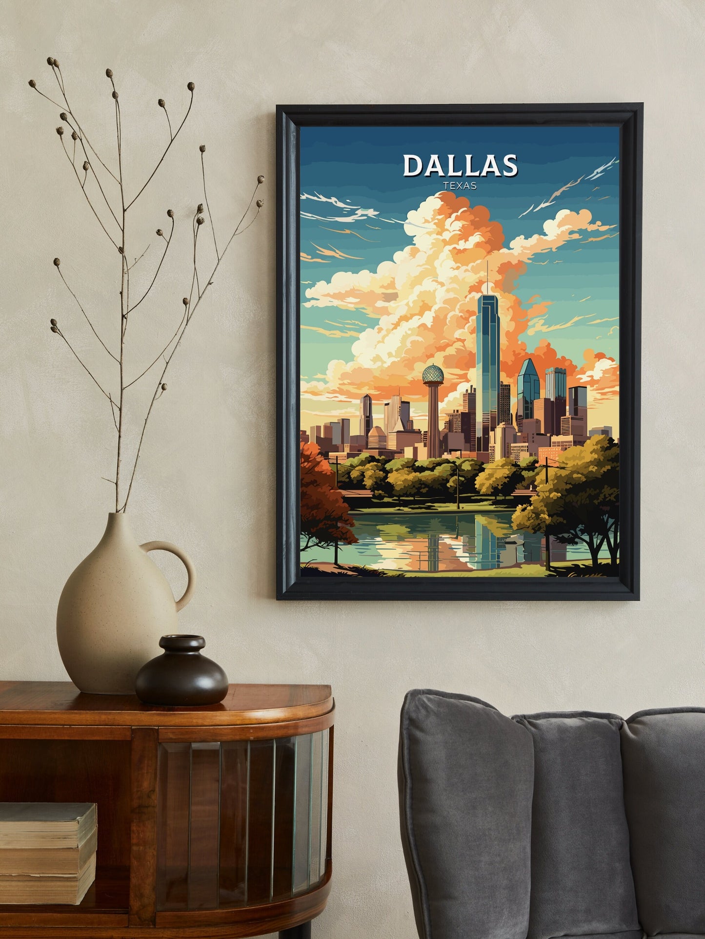 Dallas Poster | Dallas Travel Print | Dallas Texas Print | Dallas Wall Art | USA print | Texas City Poster | Wall Art | ID 792