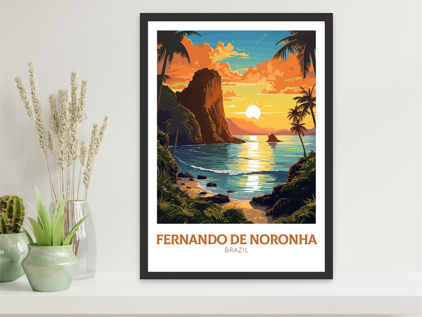 Fernando de Noronha Travel Print | Fernando de Noronha Poster | Brazil Art | Fernando de Noronha Brazil Poster | Housewarming gift | ID 647