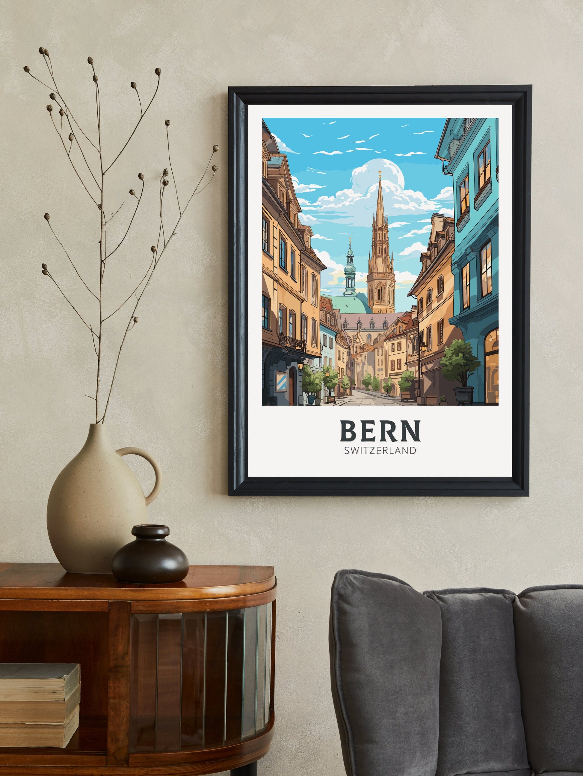 Bern Travel Print | Bern Travel Poster | Bern Illustration | Bern Wall Art | Switzerland Poster | Bern Artwork | Switzerland Print | ID 833