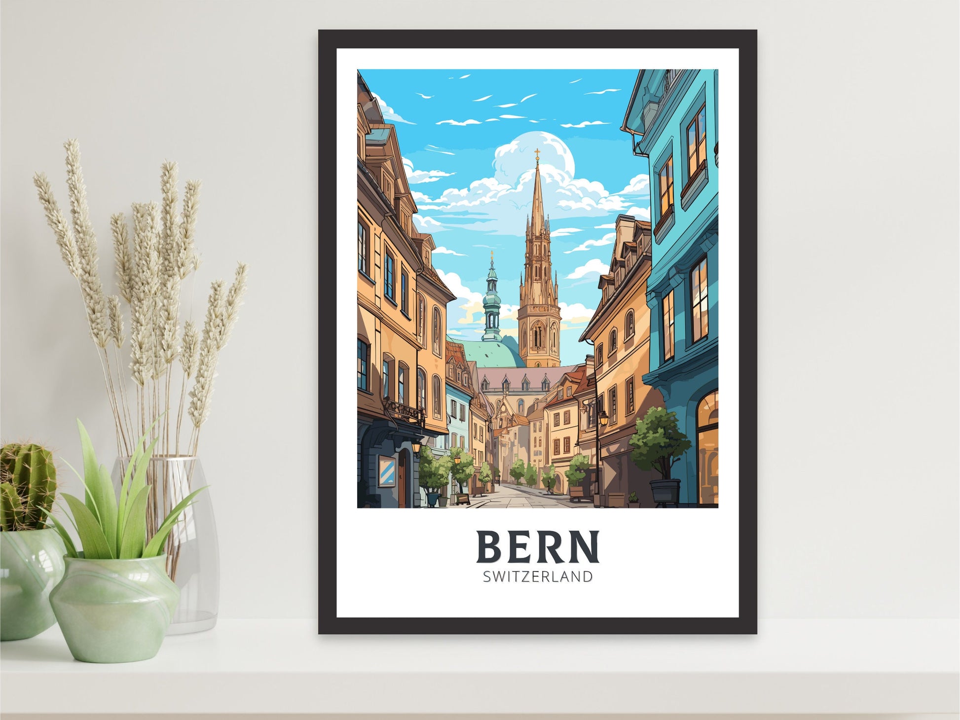 Bern Travel Print | Bern Travel Poster | Bern Illustration | Bern Wall Art | Switzerland Poster | Bern Artwork | Switzerland Print | ID 833