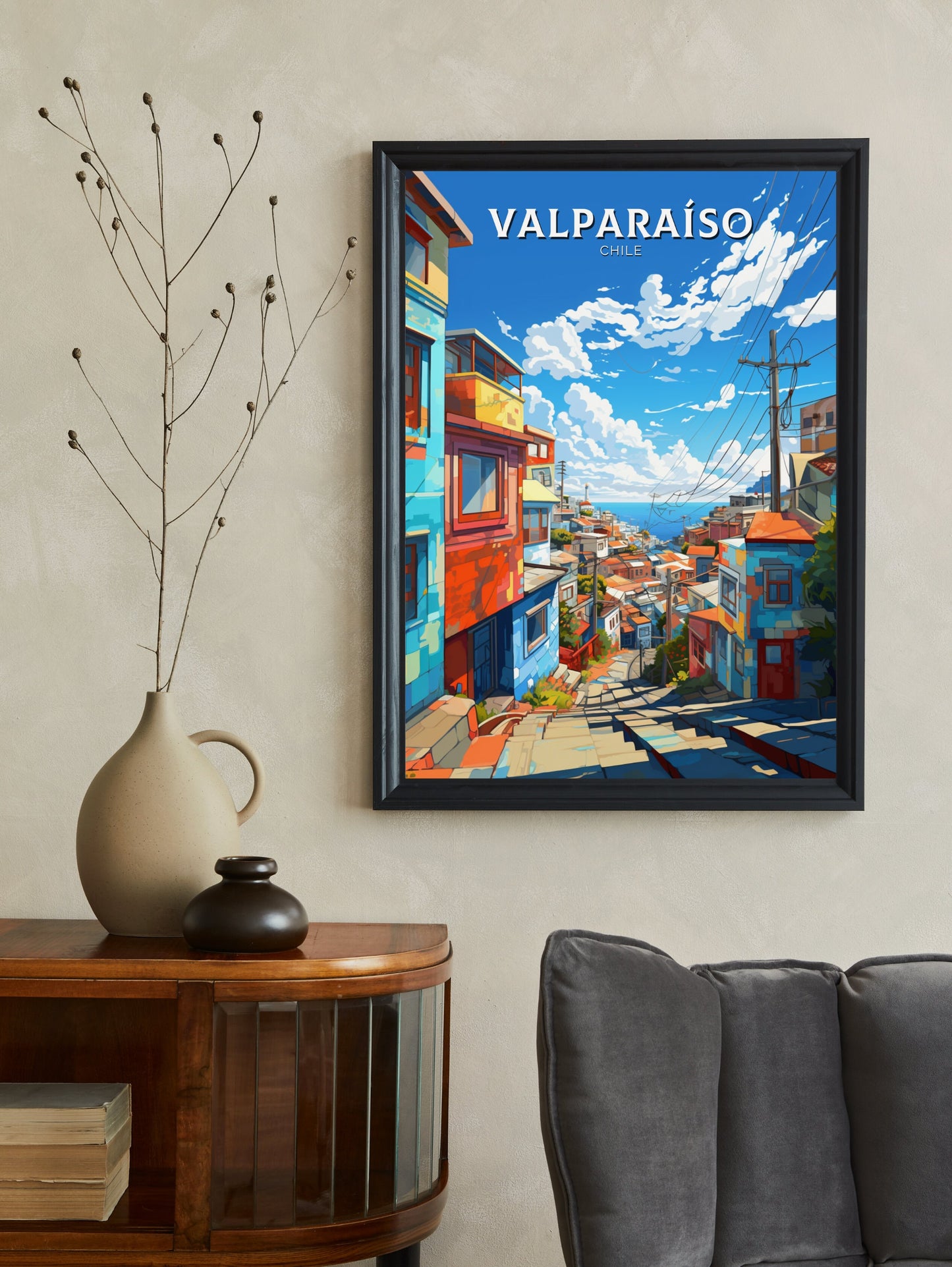 Valparaíso Travel Print | Valparaíso Travel Poster | Valparaíso Design | Valparaíso Wall Art | Valparaíso Painting | Chile Poster | ID 868