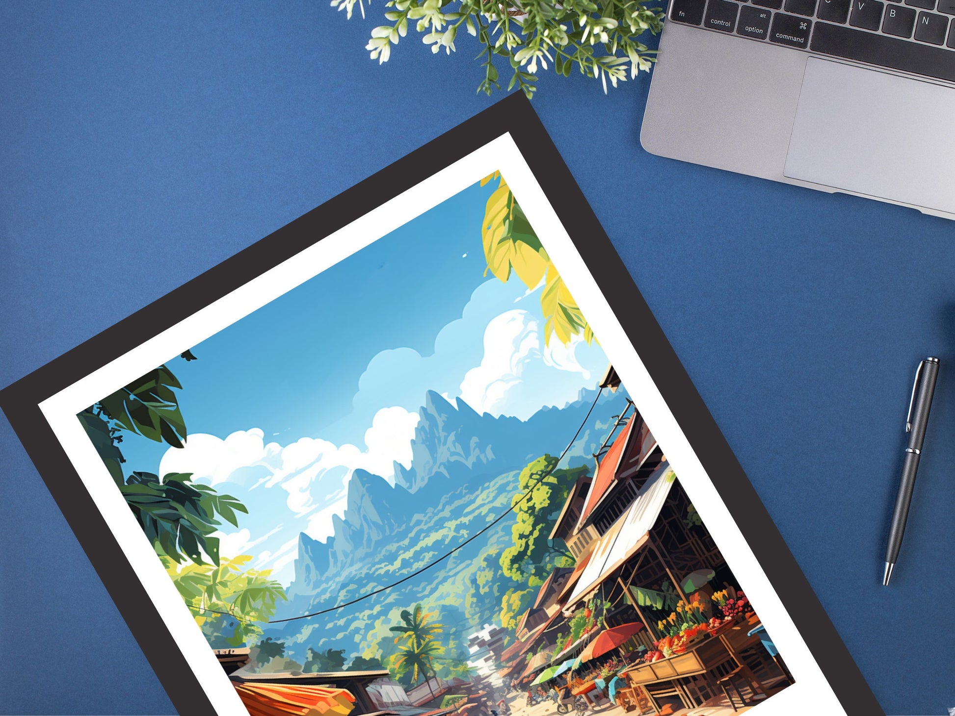 Laos Print | Laos Poster | Luang Prabang Print | Luang Prabang Market | Night Market Print | Laos Travel Poster | Laos Wall Art | ID 857