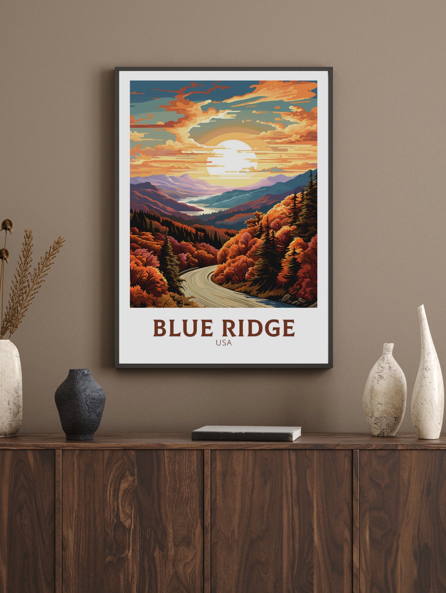 Blue Ridge Parkway Print | Blue Ridge Poster | Blue Ridge Parkway Decor | USA Travel Print | Blue Ridge Parkway Wall Art | ID 884