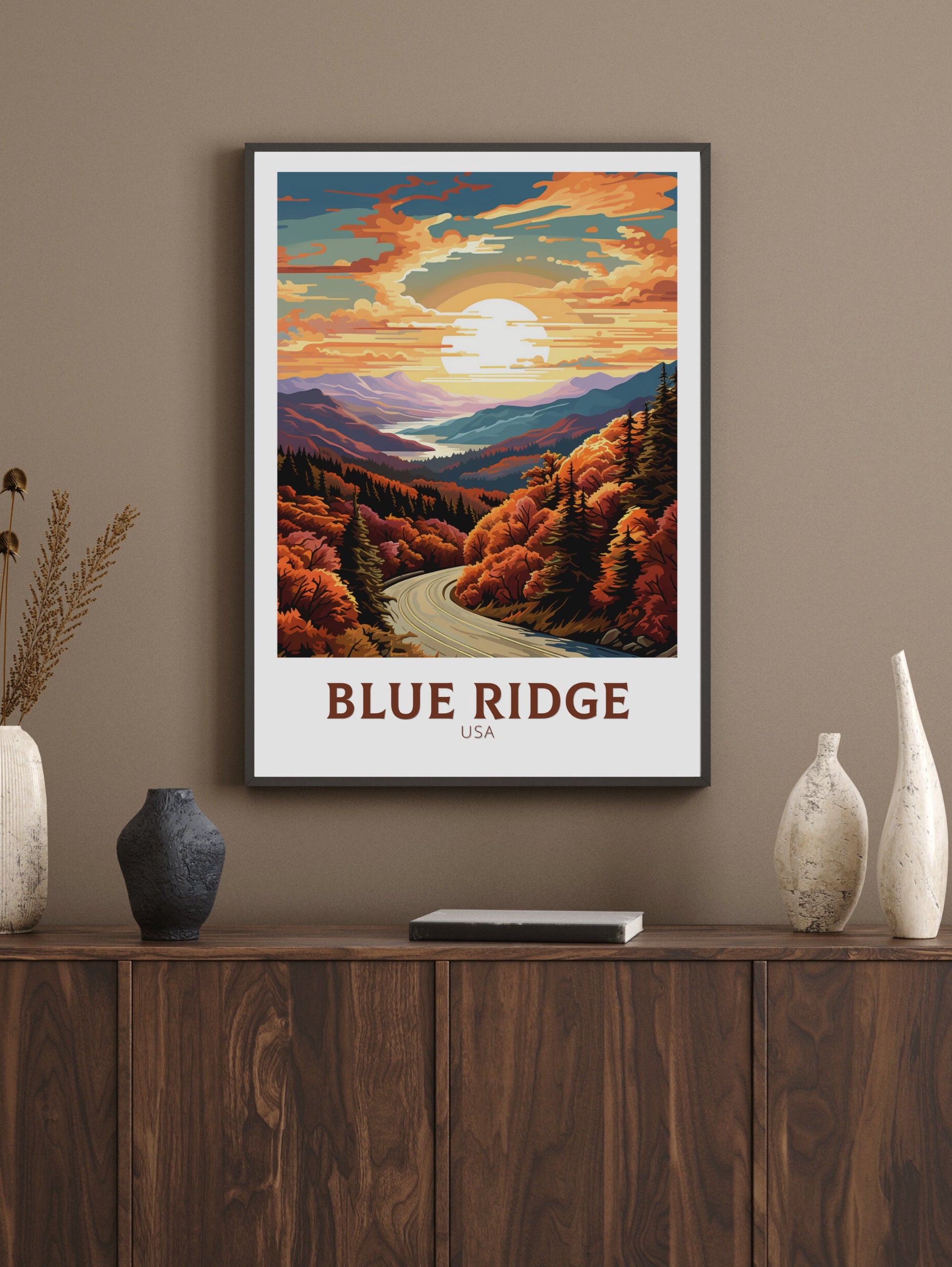 Blue Ridge Parkway Print | Blue Ridge Poster | Blue Ridge Parkway Decor | USA Travel Print | Blue Ridge Parkway Wall Art | ID 884