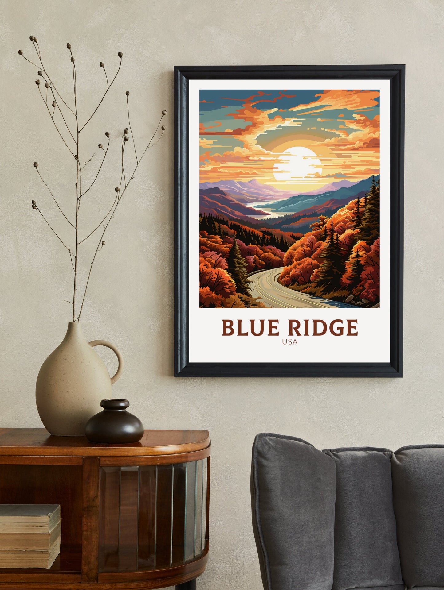 Blue Ridge Parkway Print | Blue Ridge Poster | Blue Ridge Parkway Decor | USA Travel Print | Blue Ridge Parkway Wall Art | ID 884