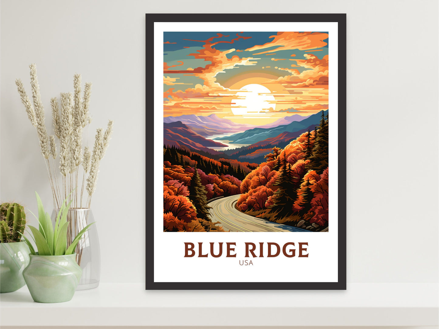 Blue Ridge Parkway Print | Blue Ridge Poster | Blue Ridge Parkway Decor | USA Travel Print | Blue Ridge Parkway Wall Art | ID 884