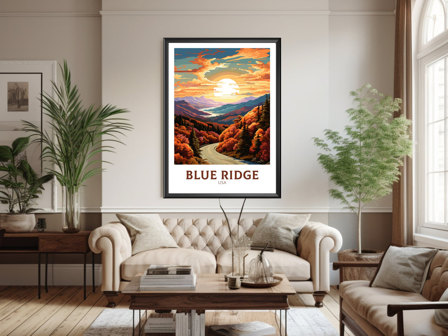 Blue Ridge Parkway Print | Blue Ridge Poster | Blue Ridge Parkway Decor | USA Travel Print | Blue Ridge Parkway Wall Art | ID 884
