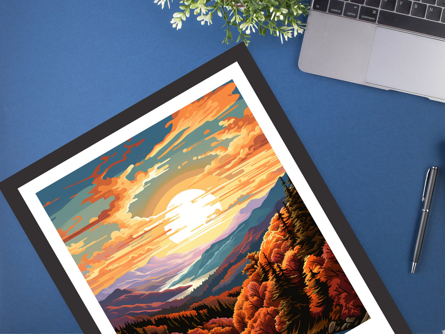 Blue Ridge Parkway Print | Blue Ridge Poster | Blue Ridge Parkway Decor | USA Travel Print | Blue Ridge Parkway Wall Art | ID 884