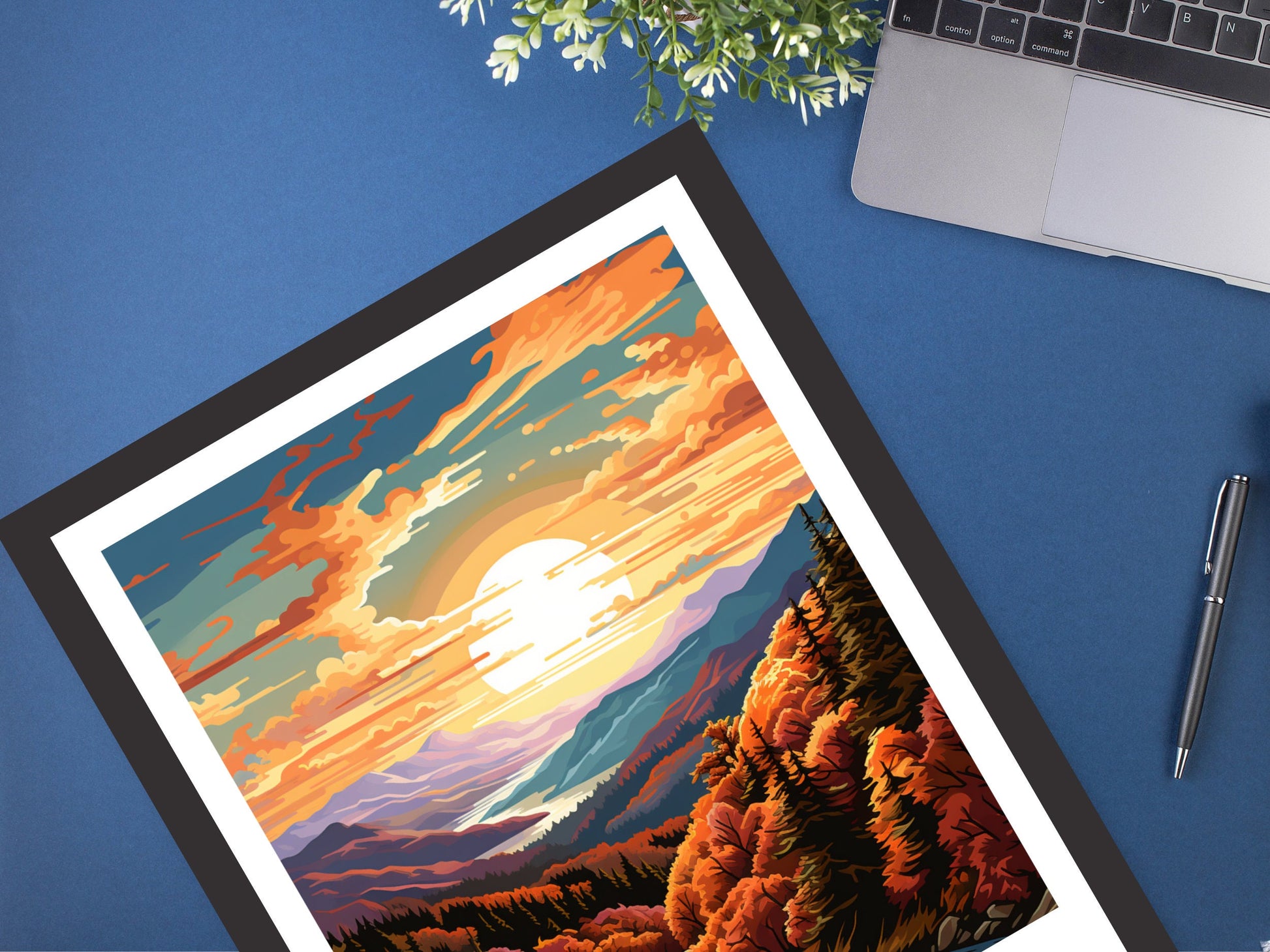 Blue Ridge Parkway Print | Blue Ridge Poster | Blue Ridge Parkway Decor | USA Travel Print | Blue Ridge Parkway Wall Art | ID 884
